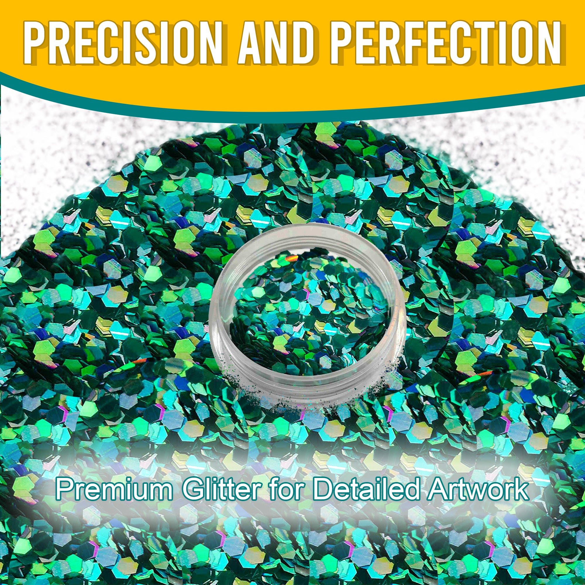 6.	Precision and Perfection - Premium Turquoise Chunky Holographic Glitter for Detailed Artwork