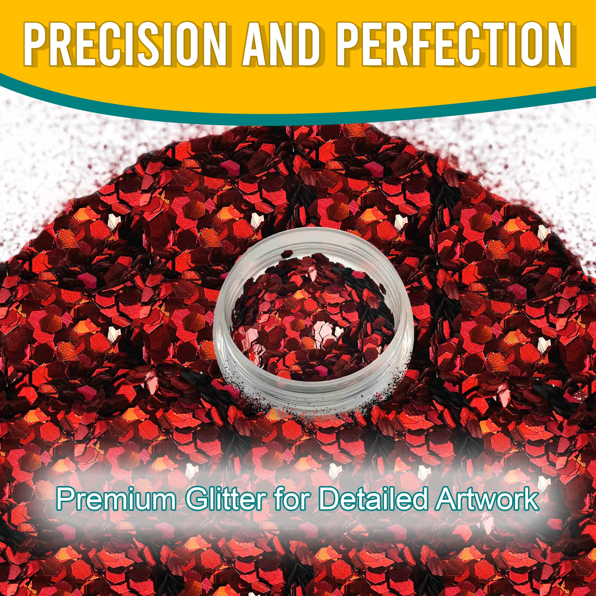 6.	Precision and Perfection - Premium Wine Red Chunky Holographic Glitter for Detailed Artwork