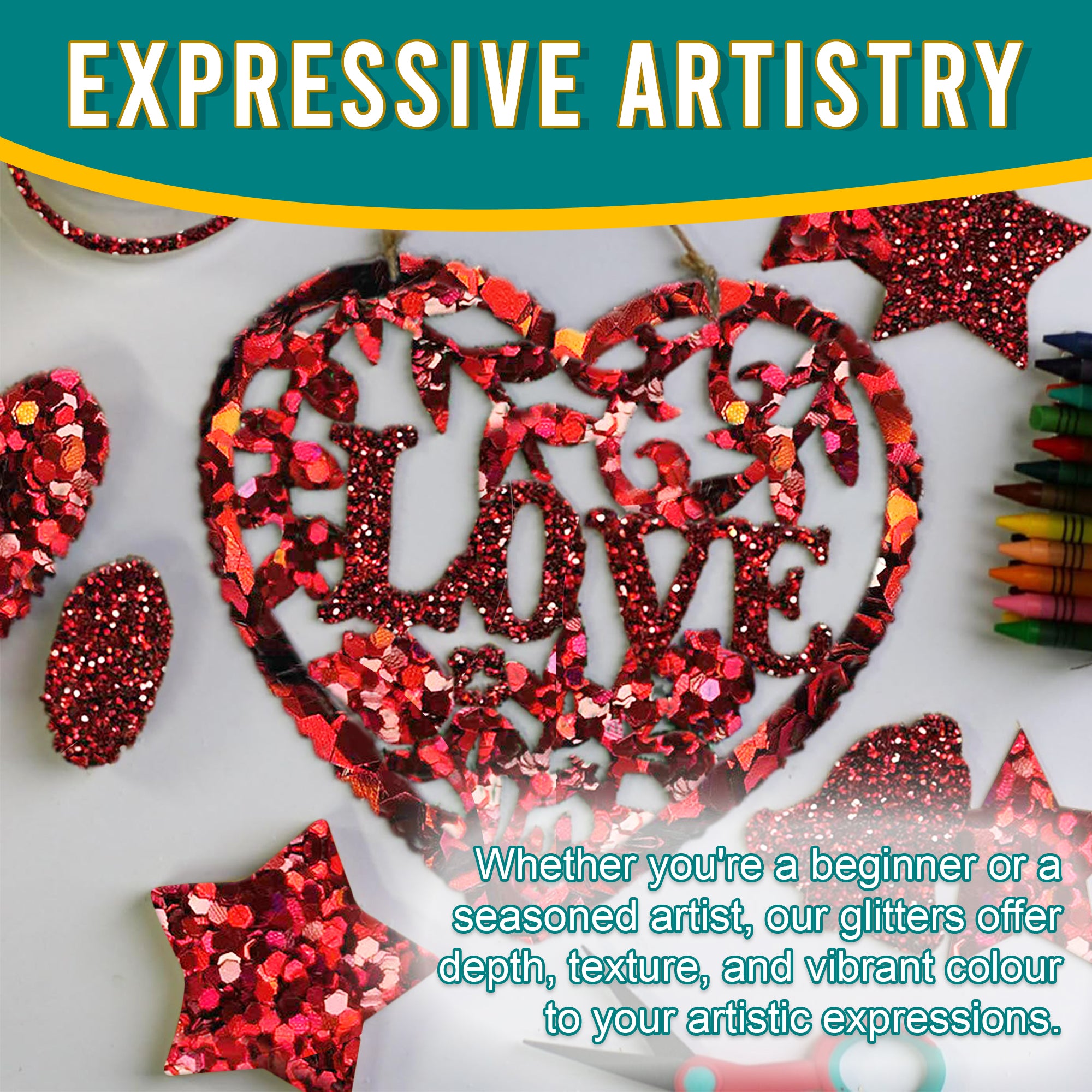 6.	Artistic Expressions - Wine Red Glitter Trio for Adding Depth and Texture to Art Pieces