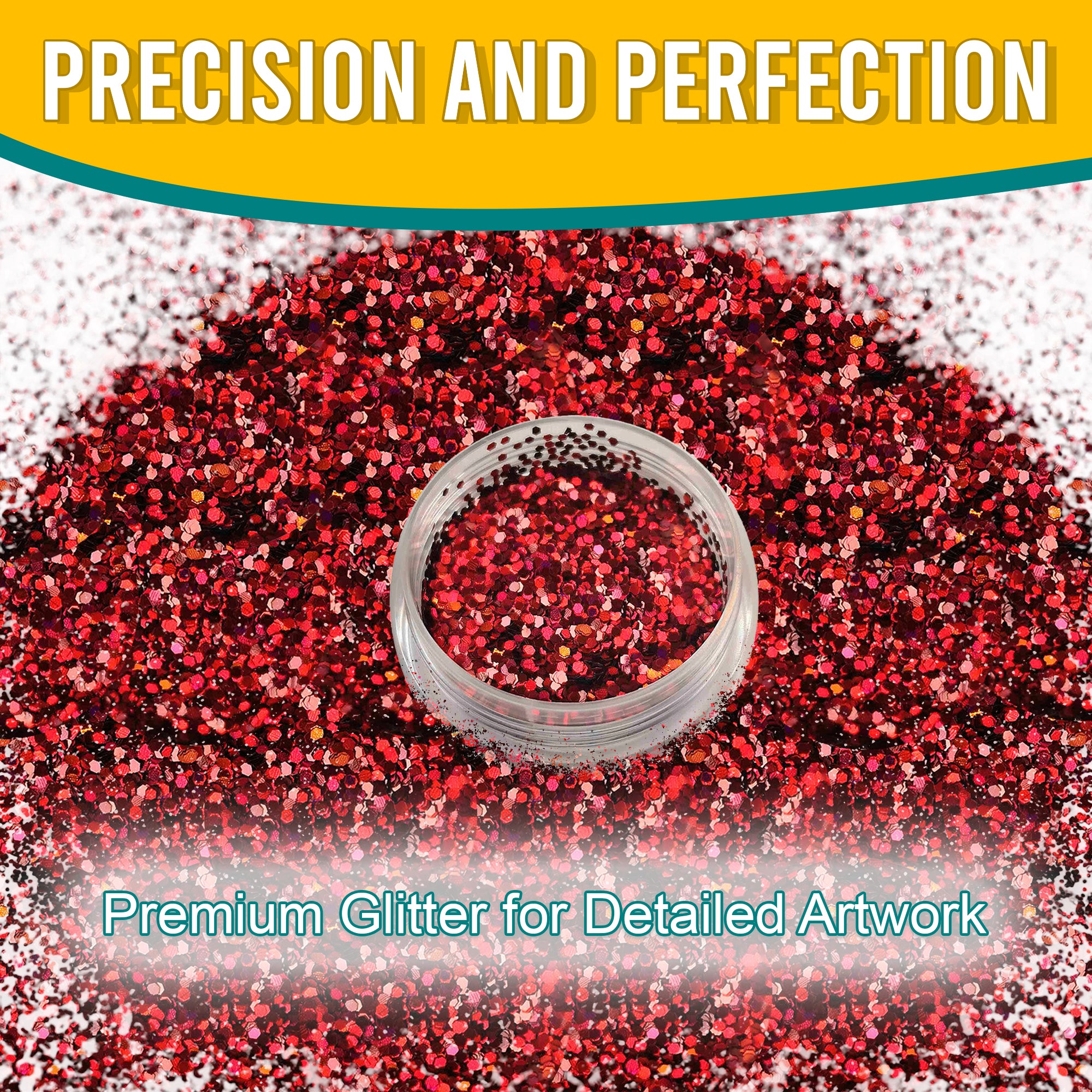 6.	Precision and Perfection - Premium Wine Red Regular Holographic Glitter for Detailed Artwork