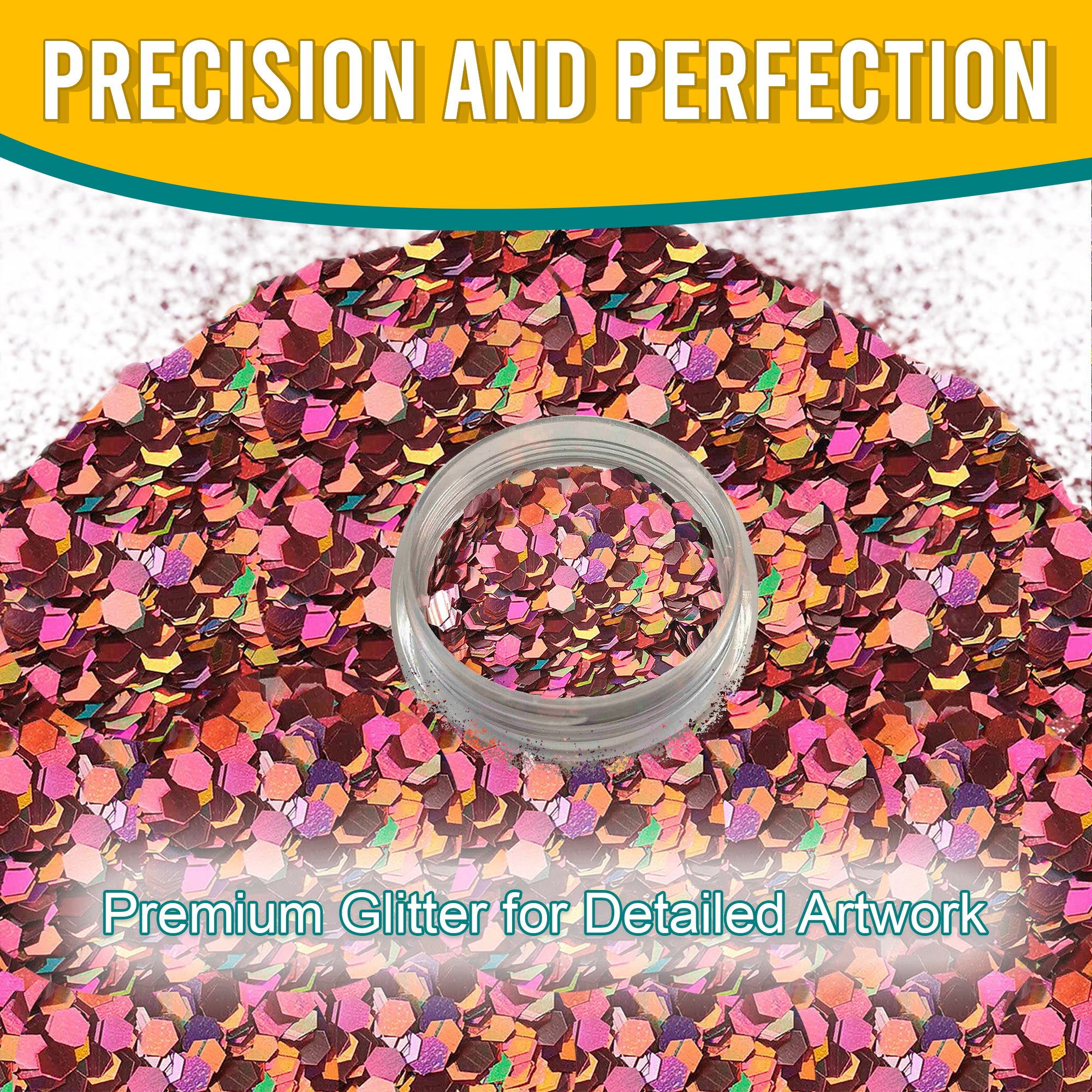 6.	Precision and Perfection - Premium Zephry Pink Chunky Holographic Glitter for Detailed Artwork