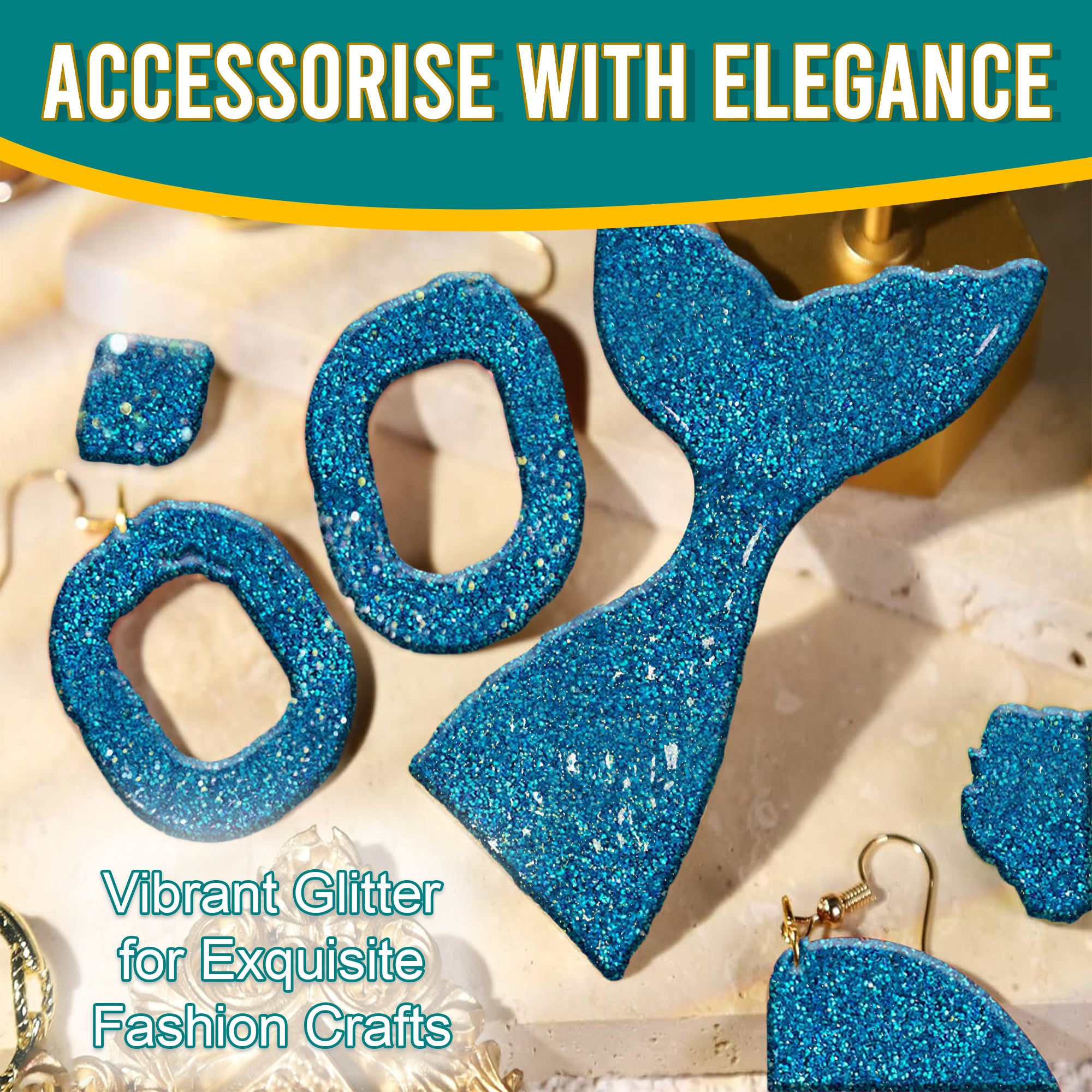 7.	Accessorize with elegance using Crayola Curelean Fine Holographic Glitter for fashion crafts