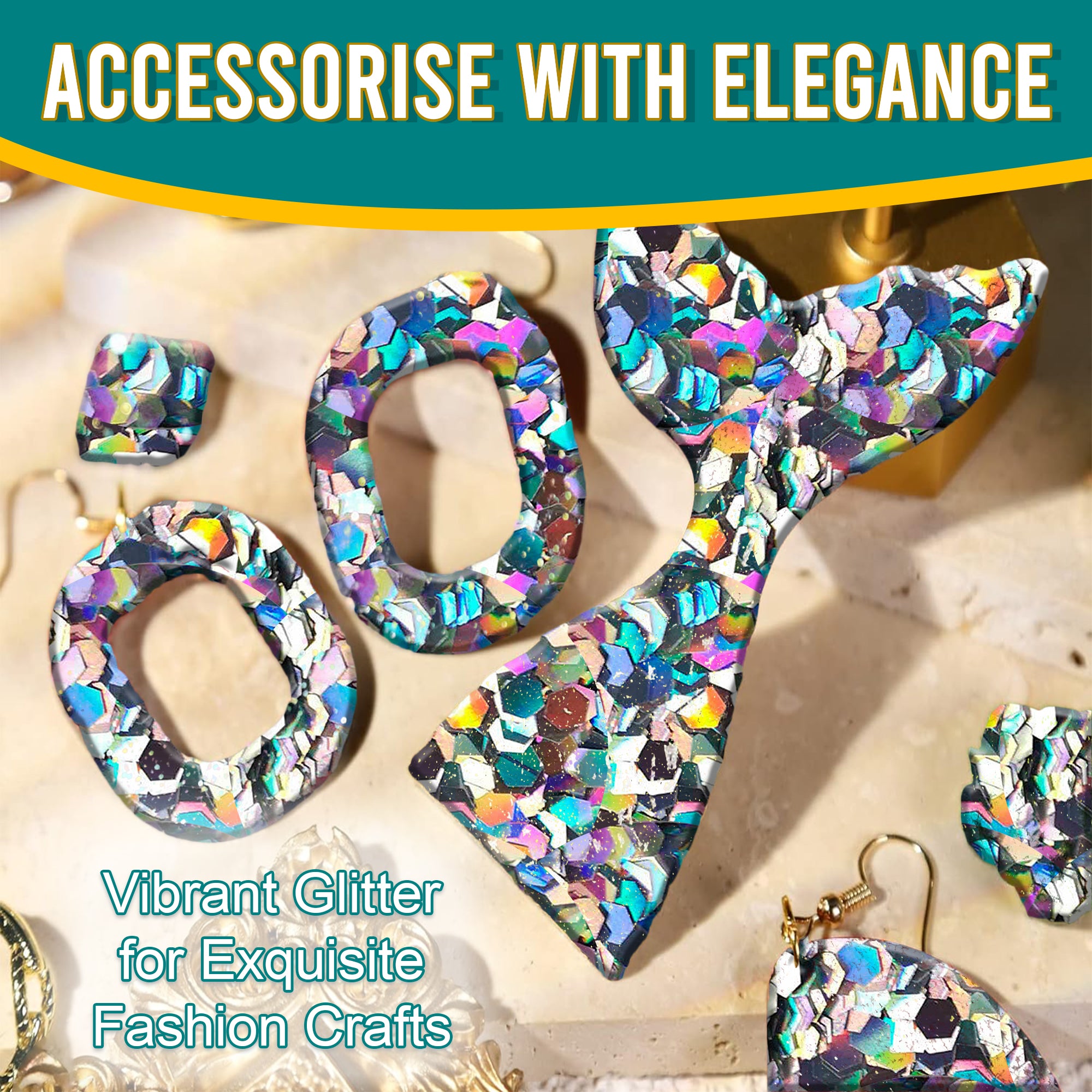 7.	Accessorize with Elegance - Vibrant Diamon Silver Chunky Holographic Glitter for Exquisite Fashion Crafts