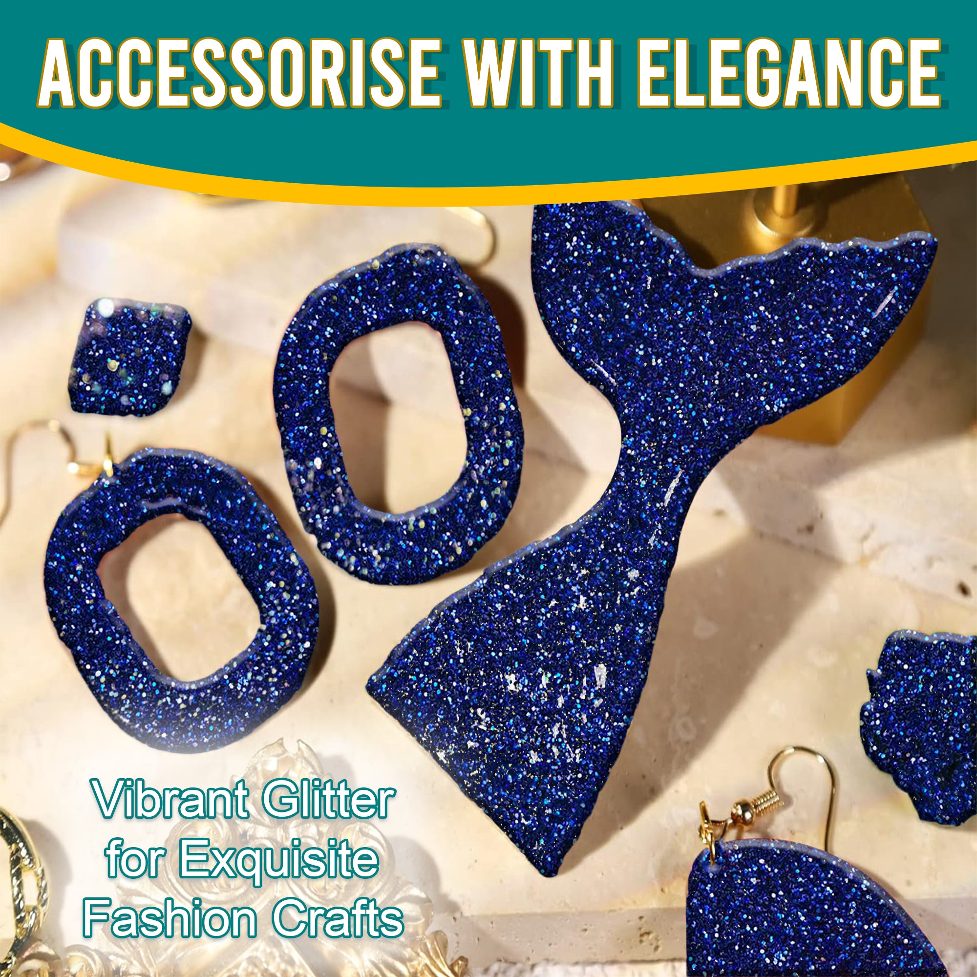 7.	Accessorize with elegance using Egyptian Blue Fine Holographic Glitter for fashion crafts