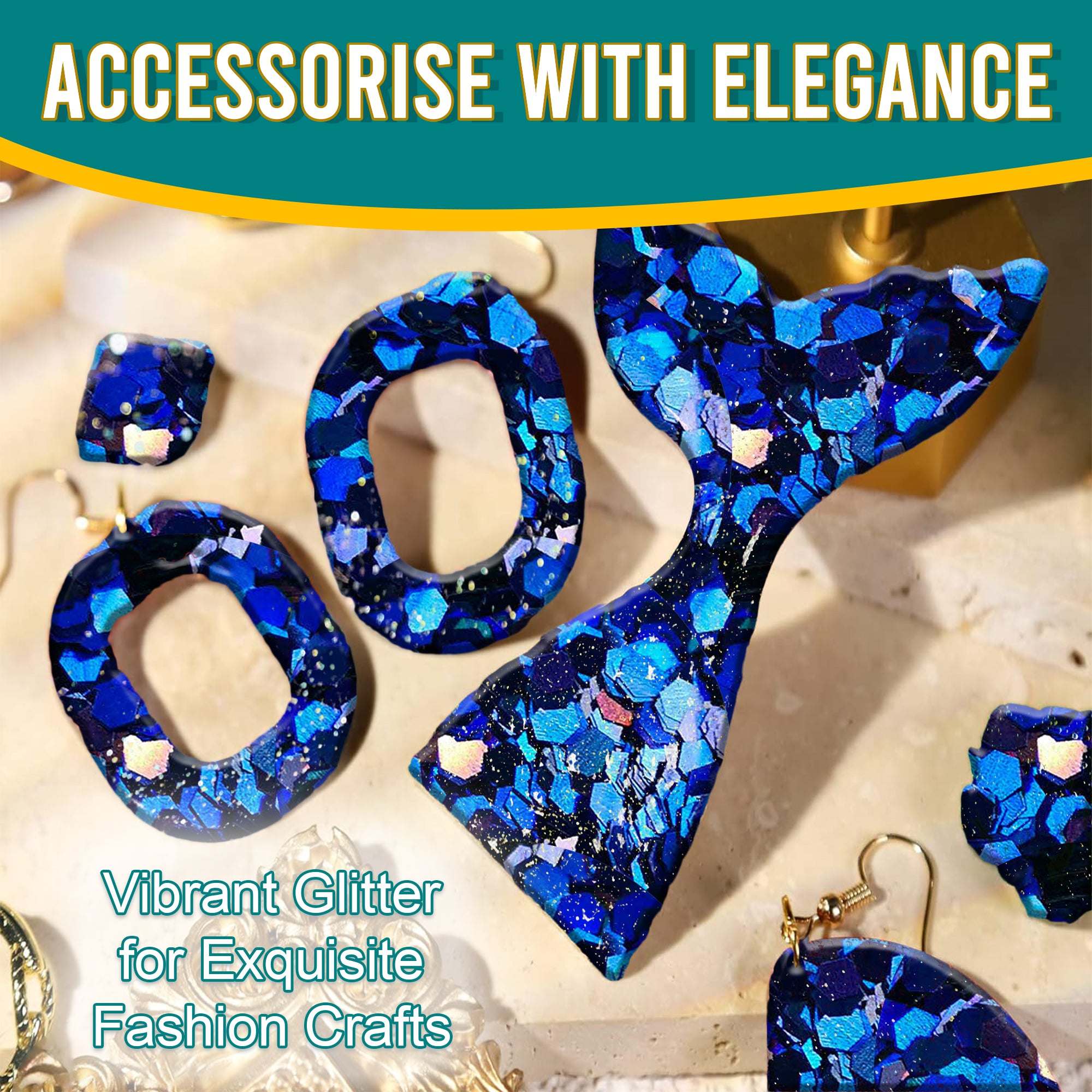 7.	Accessorize with Elegance - Vibrant Egyptian Blue Chunky Holographic Glitter for Exquisite Fashion Crafts