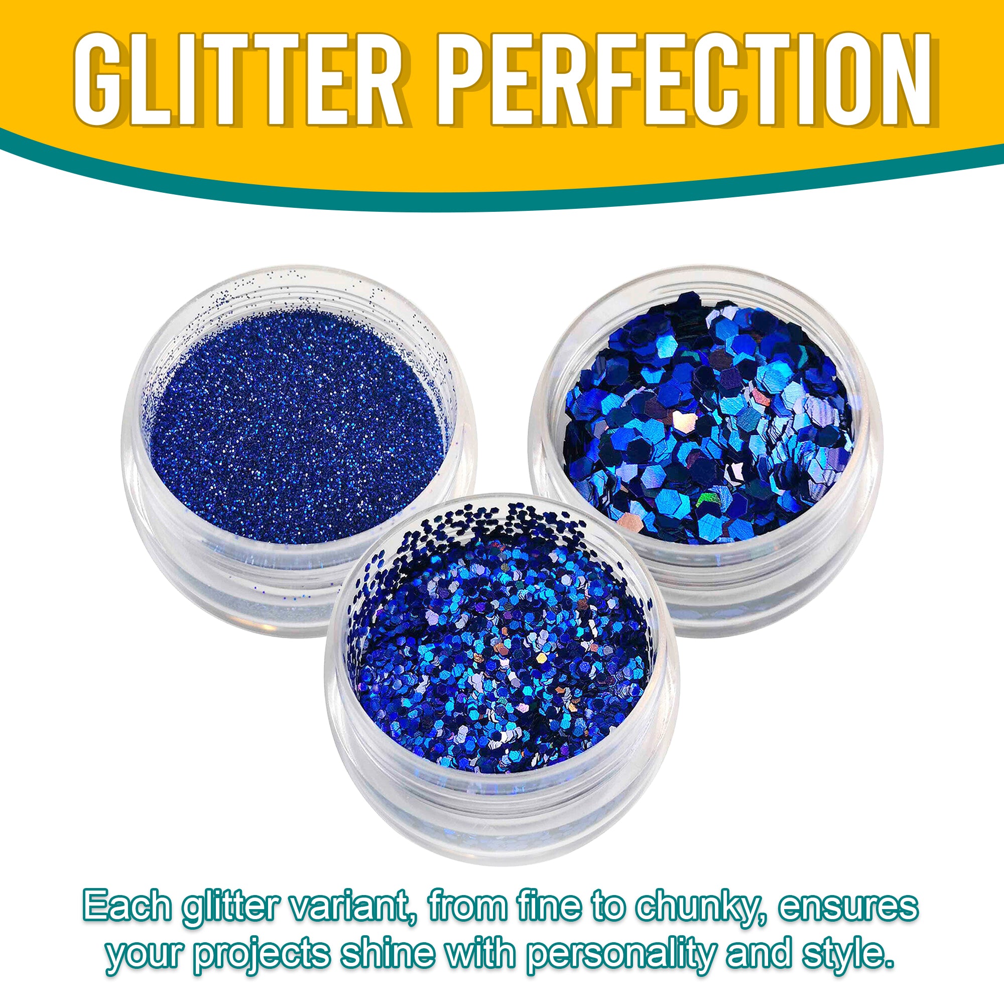 7.	Versatility in Use - Each Egyptian Blue Glitter Variant Adds Flair and Style to Projects