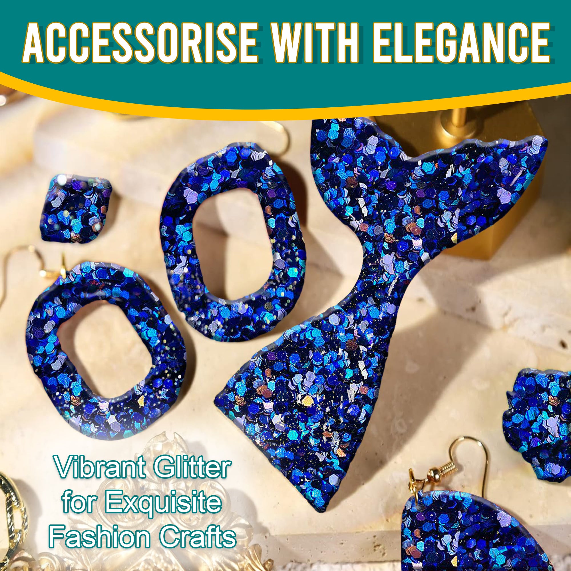 7.	Accessorize with Elegance - Vibrant Egyptian Blue Regular Holographic Glitter for Exquisite Fashion Crafts