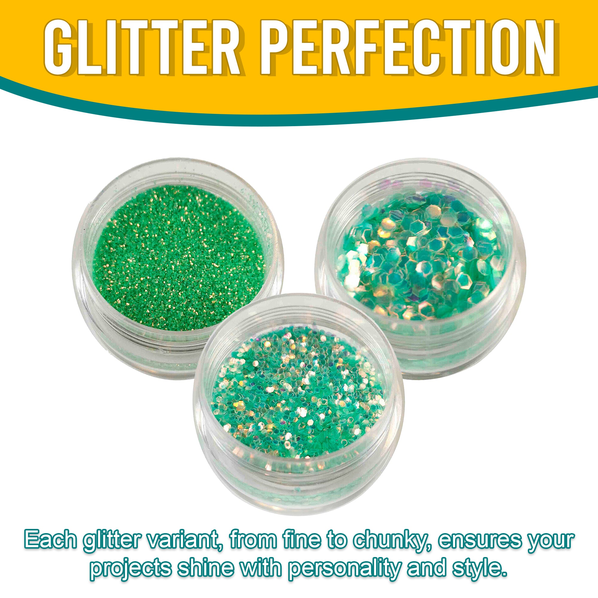 7.	Versatility in Use - Each Green Gold Glitter Variant Adds Flair and Style to Projects