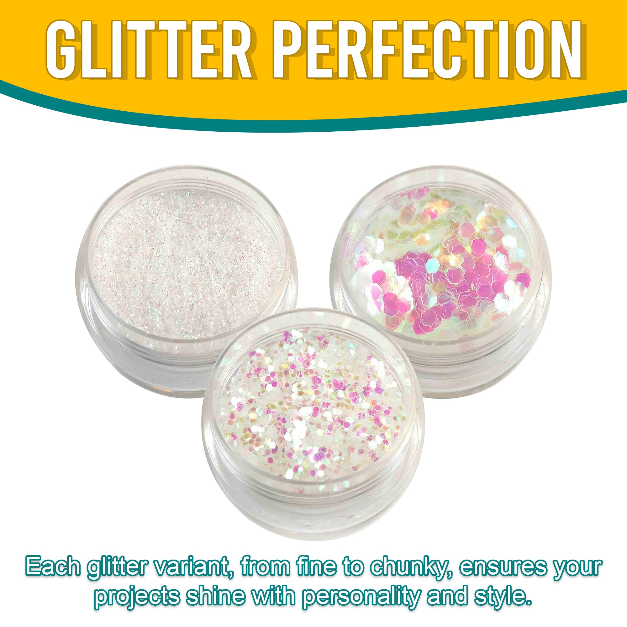 7.	Versatility in Use - Each Pink Multi Glitter Variant Adds Flair and Style to Projects