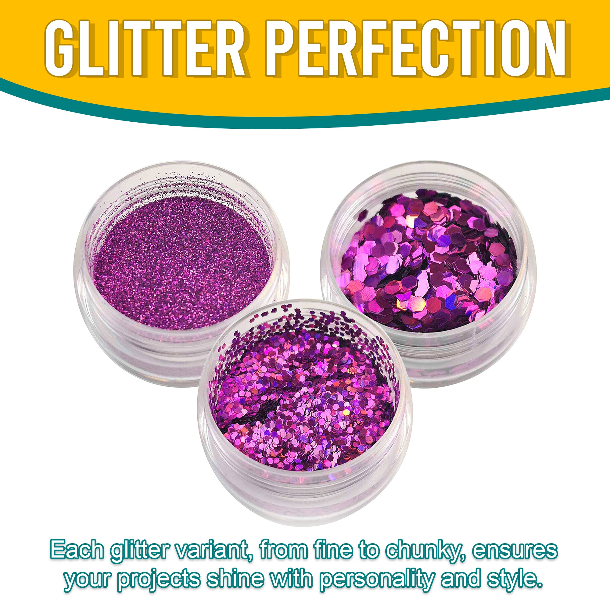 7.	Versatility in Use - Each Purple Glitter Variant Adds Flair and Style to Projects