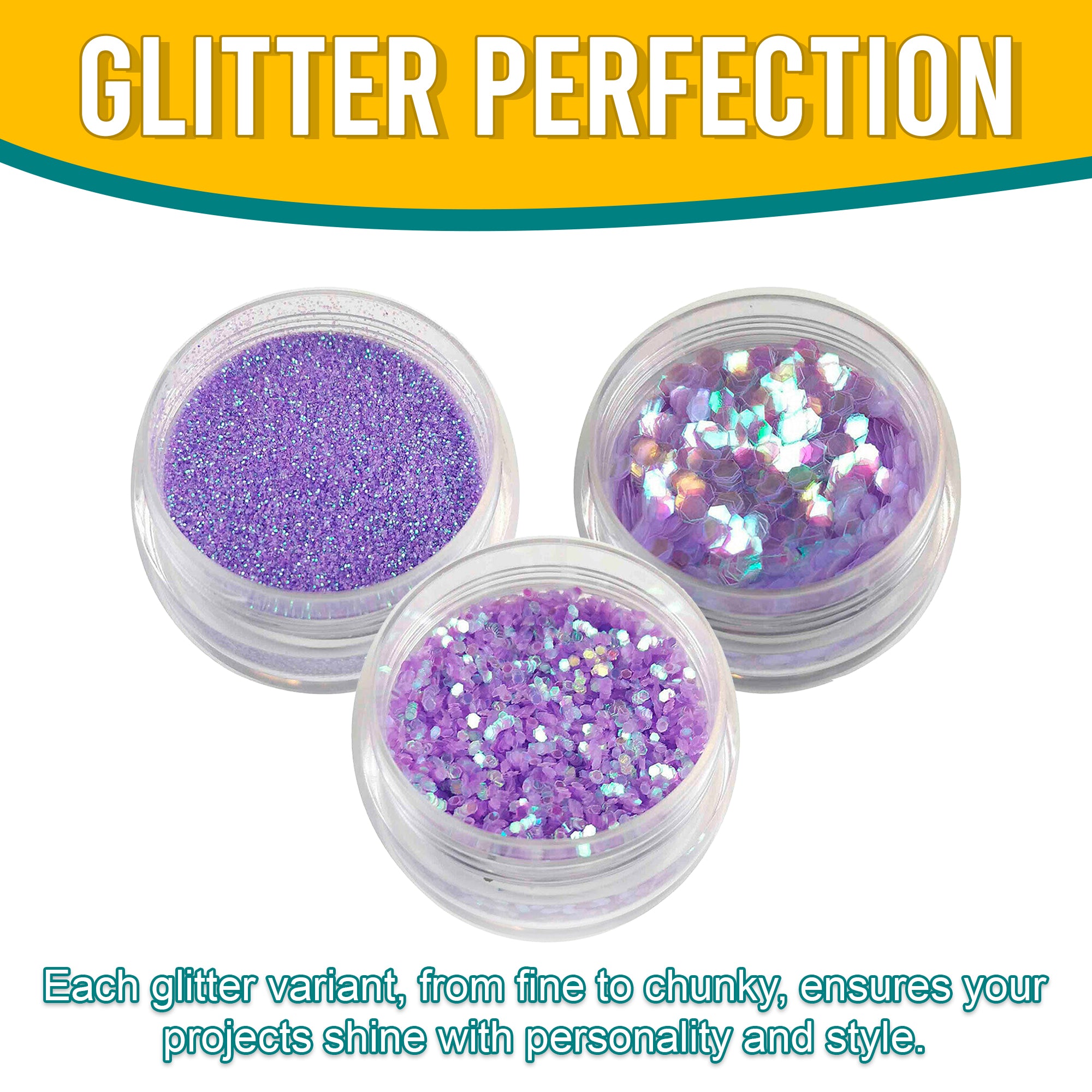 7.	Versatility in Use - Each Purple Glitter Variant Adds Flair and Style to Projects