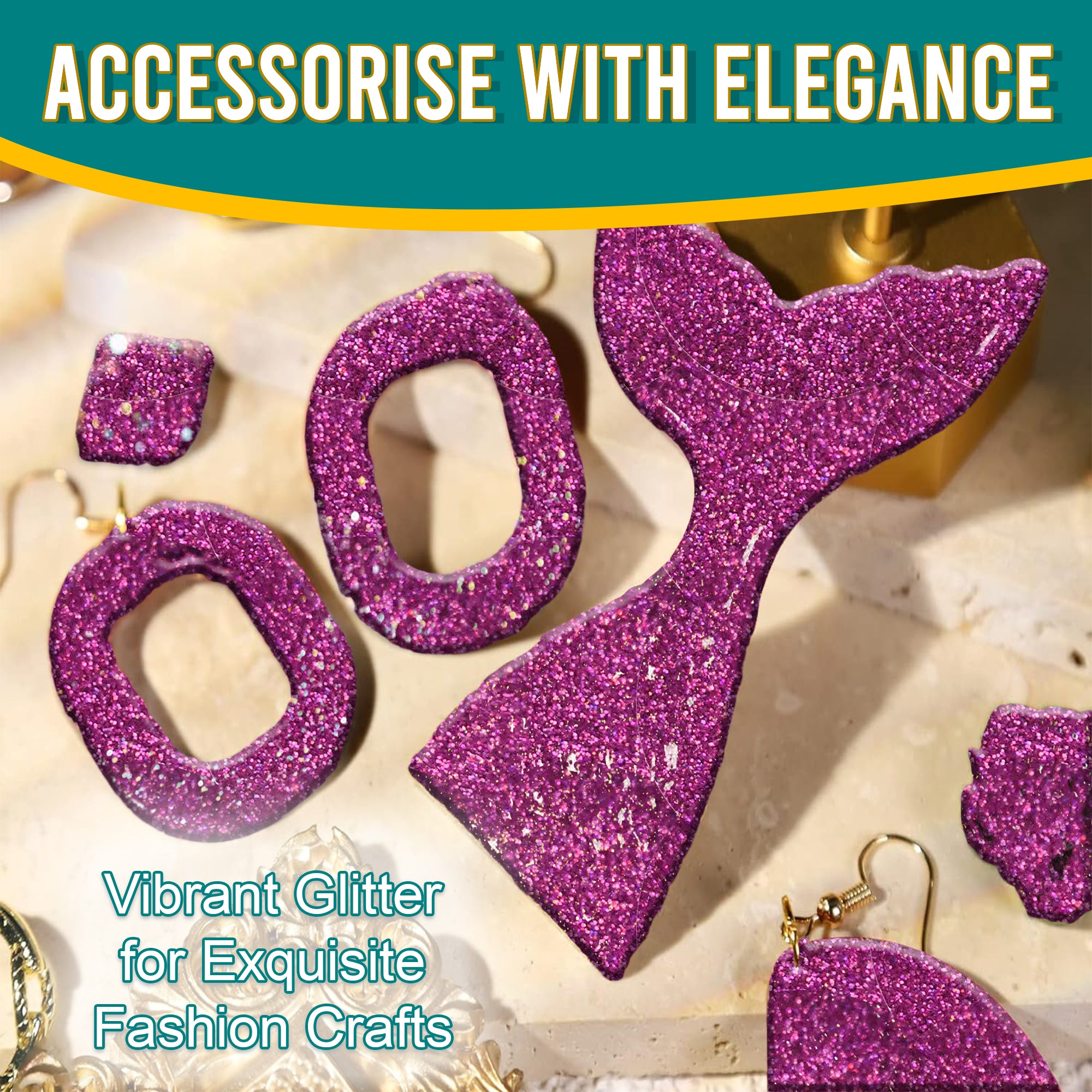 7.	Accessorize with elegance using Radiant Orchid Fine Holographic Glitter for fashion crafts