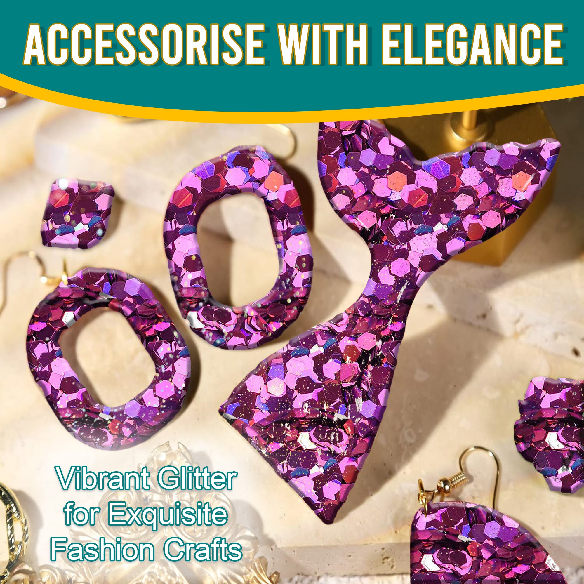 7.	Accessorize with Elegance - Vibrant Radiant Orchid Chunky Holographic Glitter for Exquisite Fashion Crafts