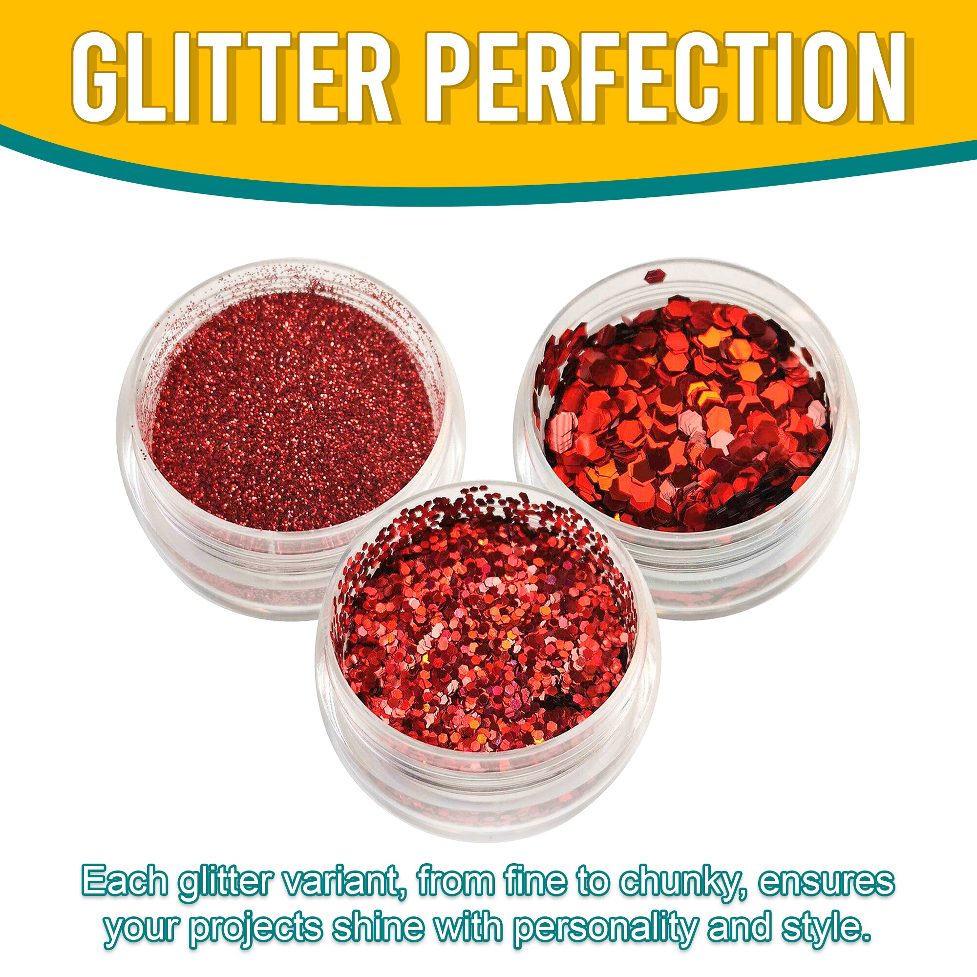 7.	Versatility in Use - Each Red Glitter Variant Adds Flair and Style to Projects