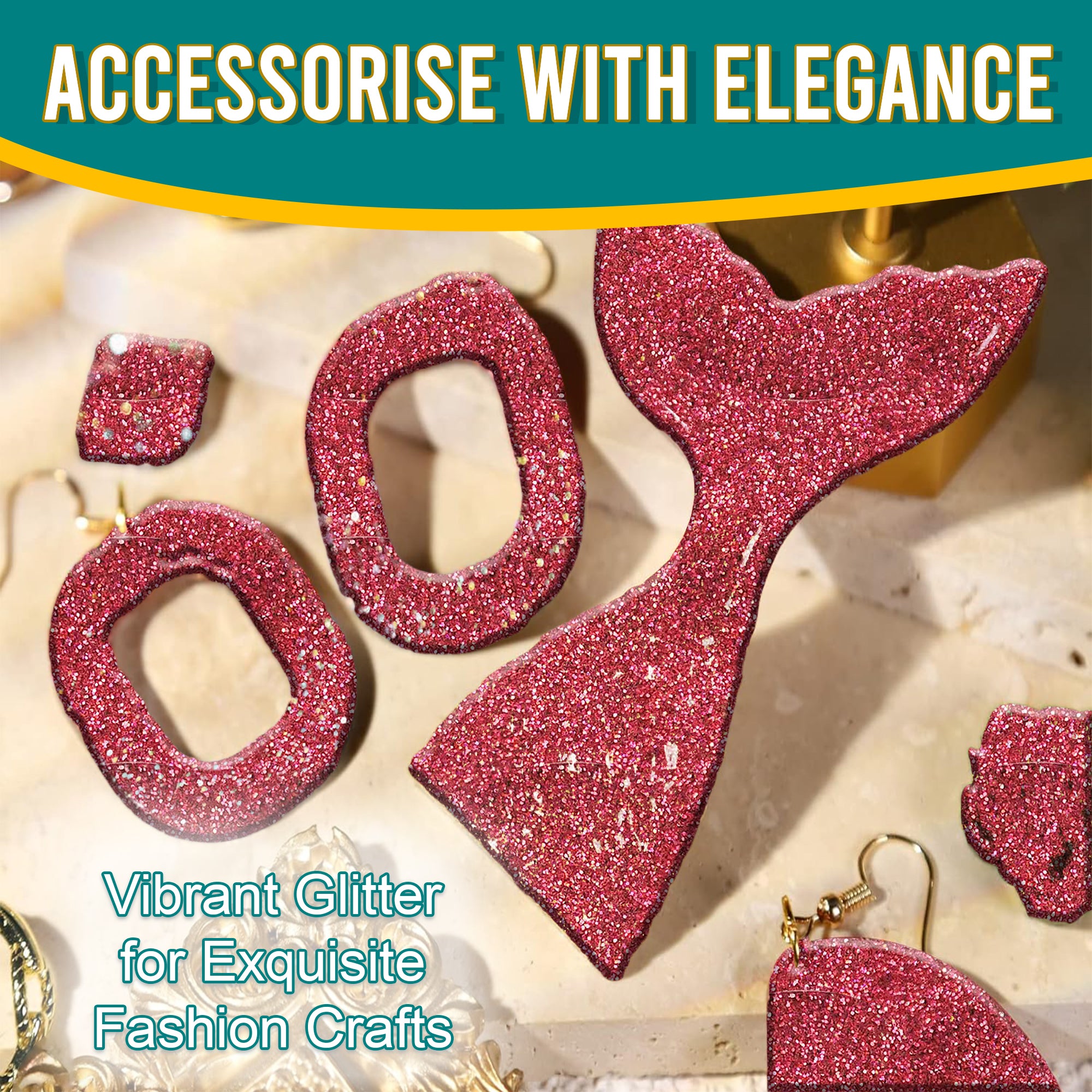 7.	Accessorize with elegance using Rouge Pink Fine Holographic Glitter for fashion crafts