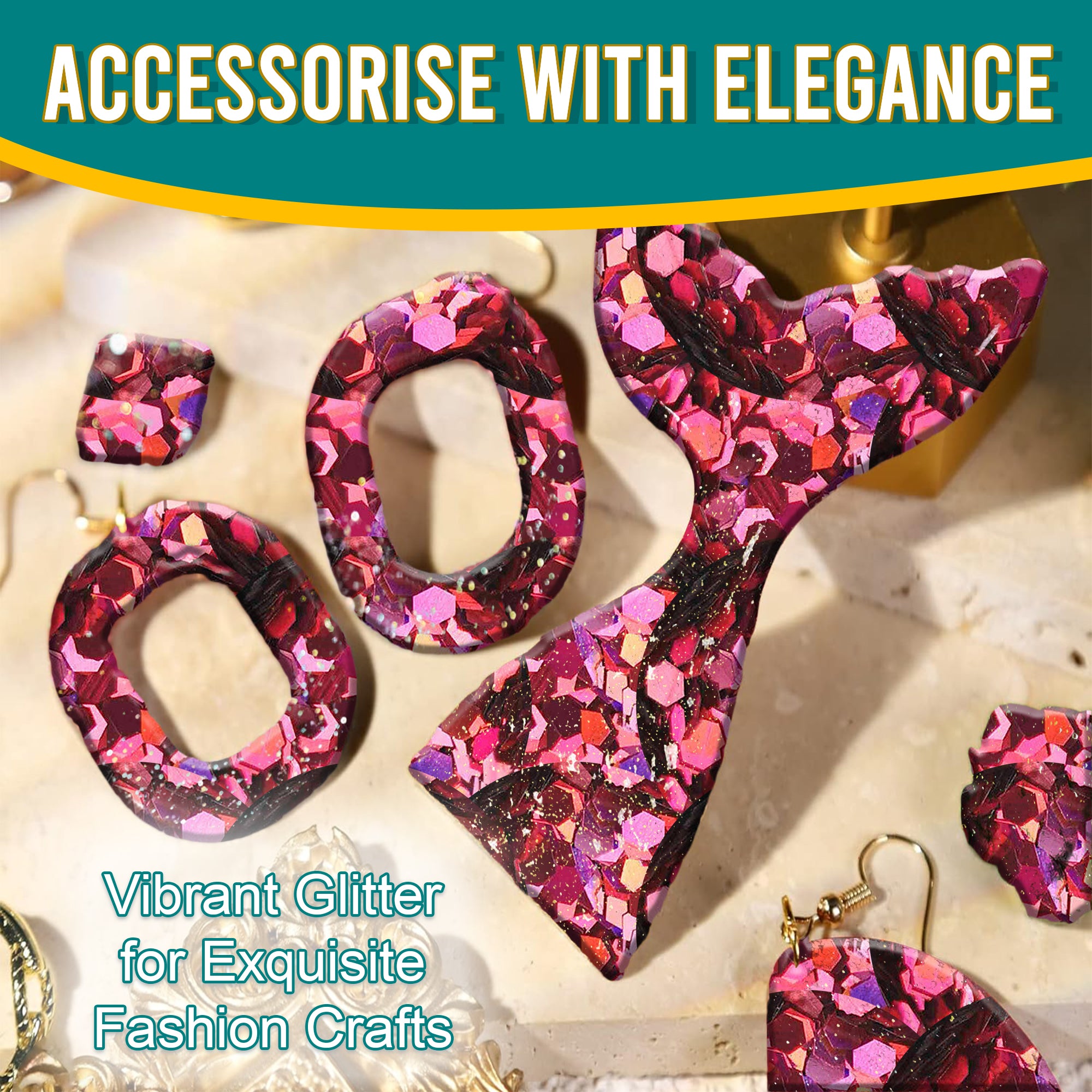 7.	Accessorize with Elegance - Vibrant Rouge Pink Chunky Holographic Glitter for Exquisite Fashion Crafts