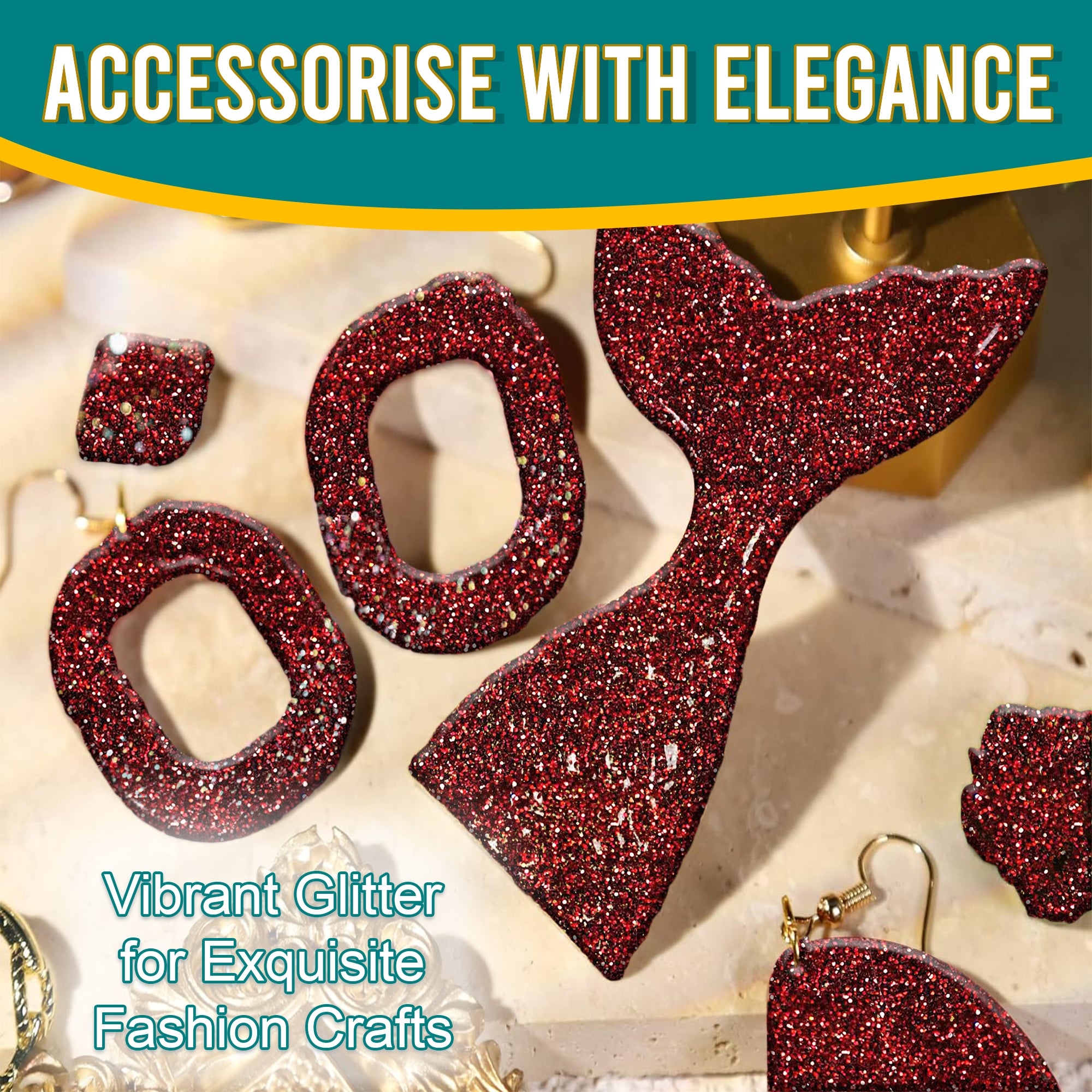 7.	Accessorize with elegance using Wine Red Fine Holographic Glitter for fashion crafts