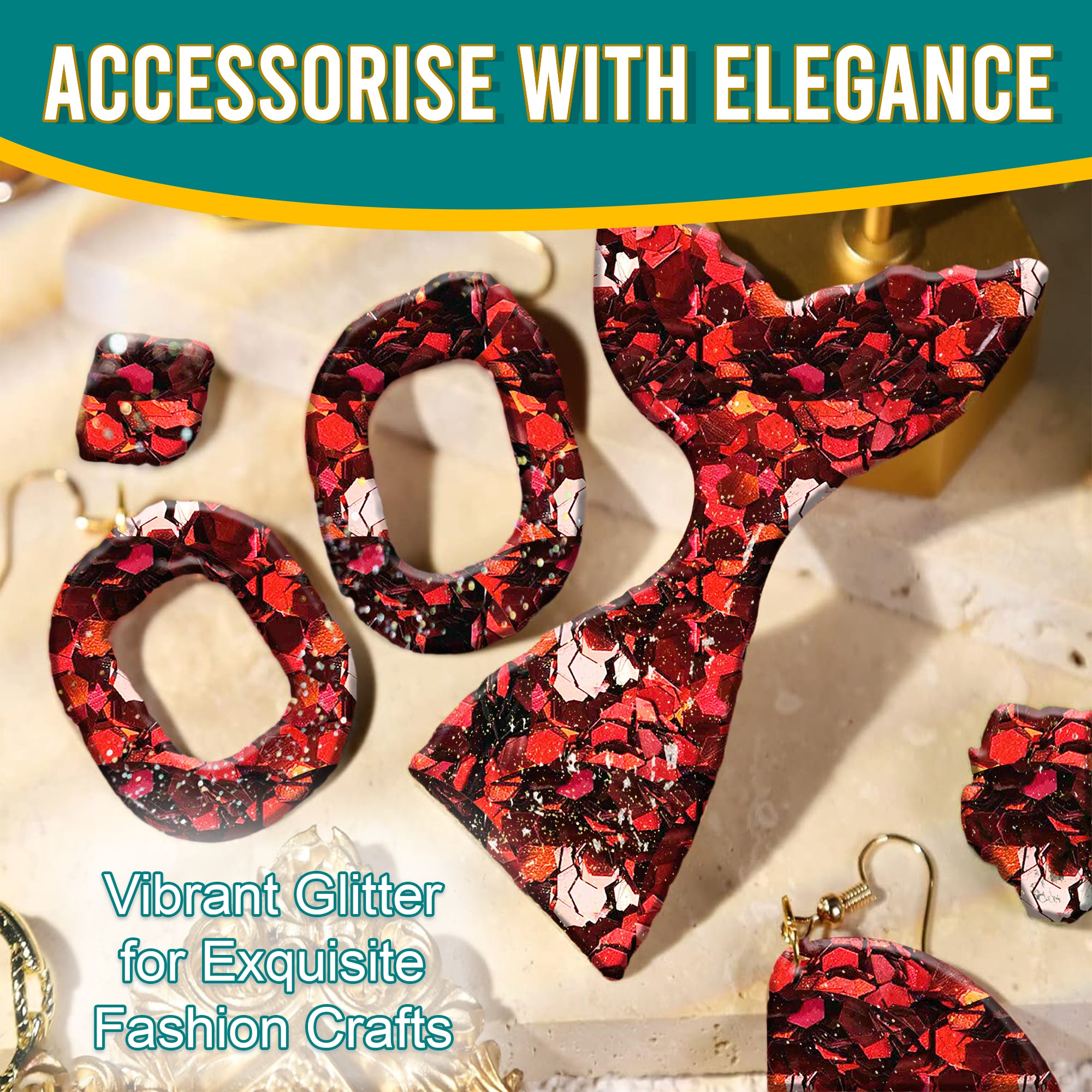 7.	Accessorize with Elegance - Vibrant Wine Red Chunky Holographic Glitter for Exquisite Fashion Crafts