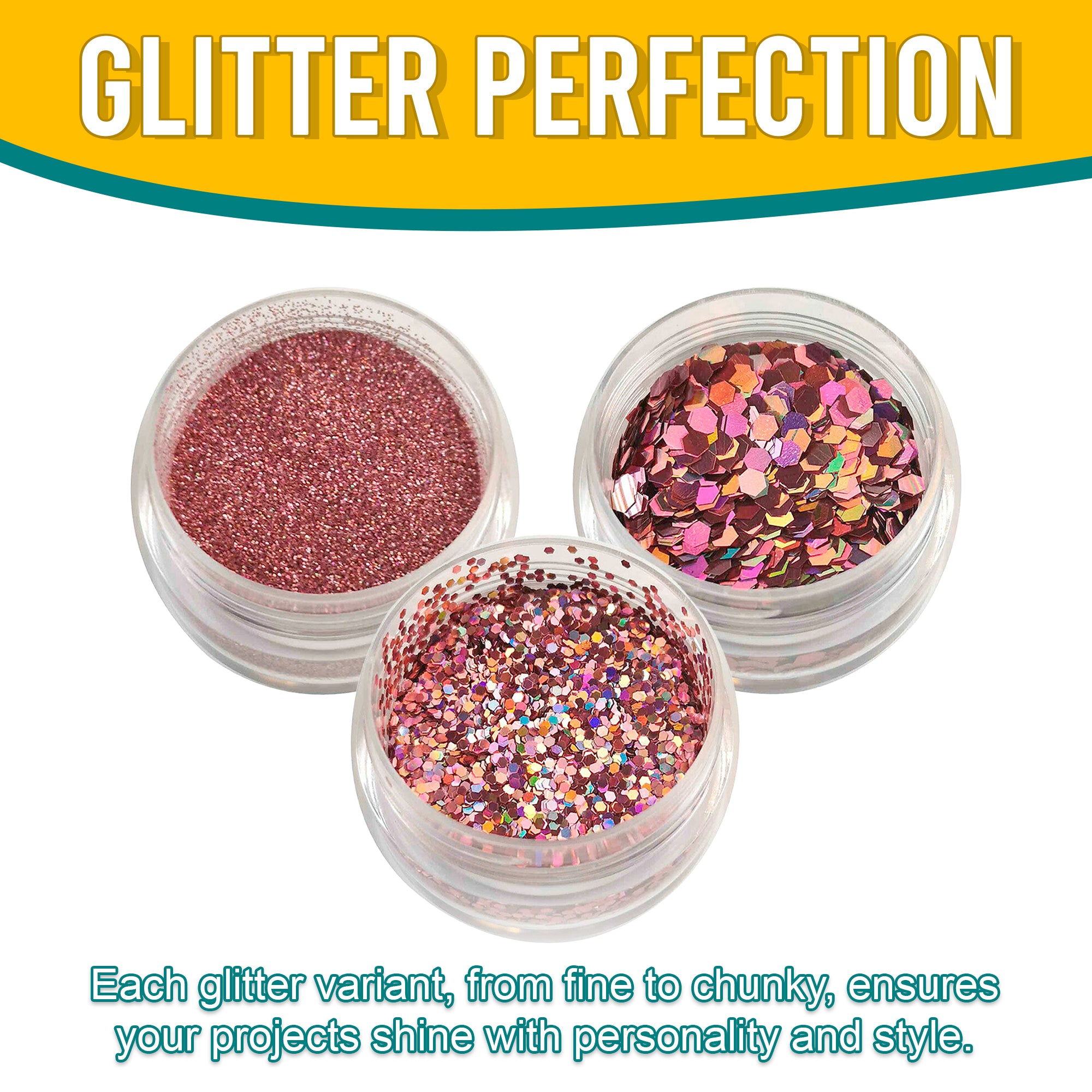 7.	Versatility in Use - Each Zephry Pink Glitter Variant Adds Flair and Style to Projects