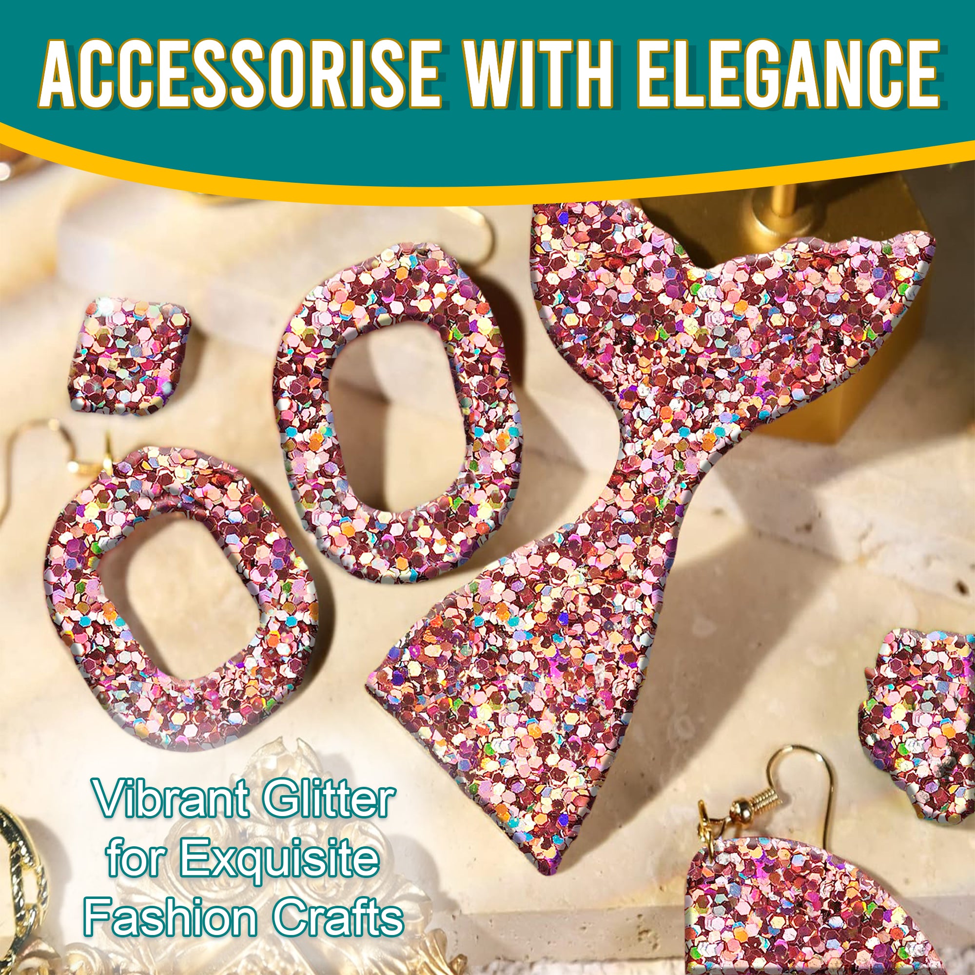 7.	Accessorize with Elegance - Vibrant Zephry Pink Regular Holographic Glitter for Exquisite Fashion Crafts