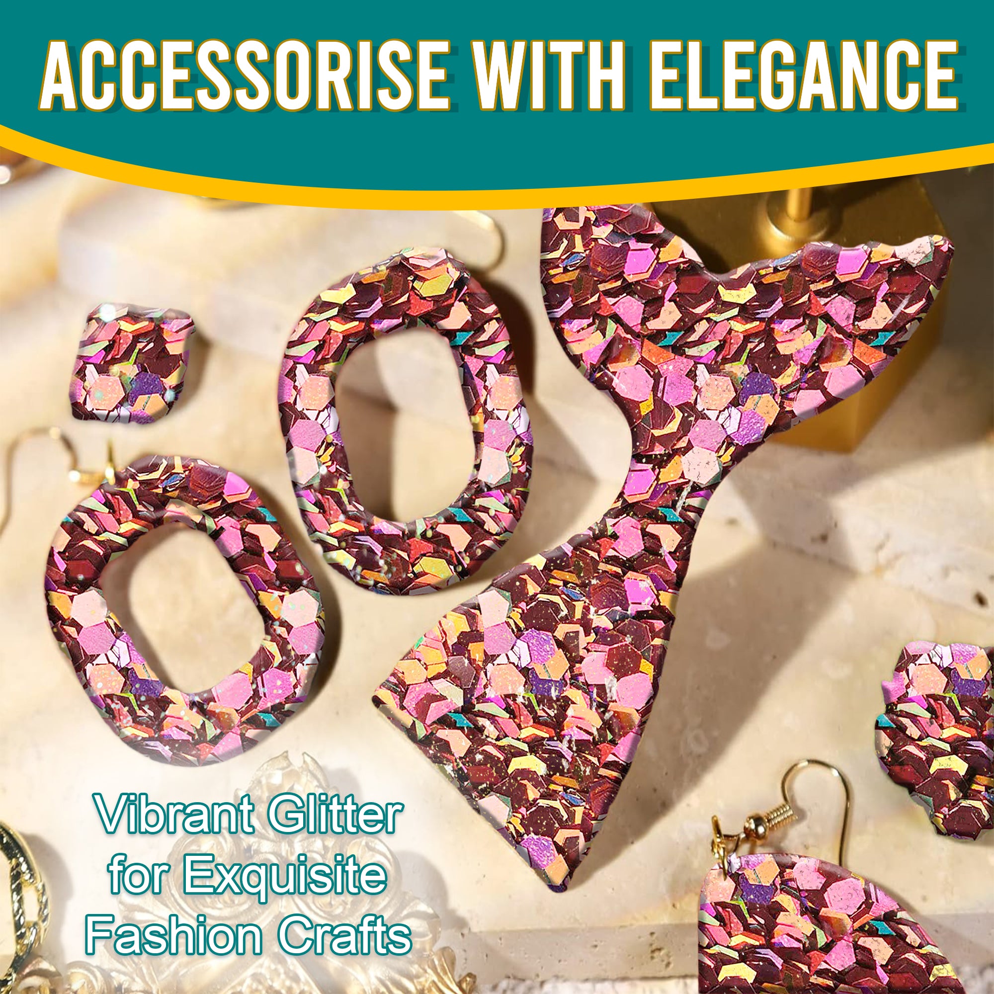 7.	Accessorize with Elegance - Vibrant Zephry Pink Chunky Holographic Glitter for Exquisite Fashion Crafts