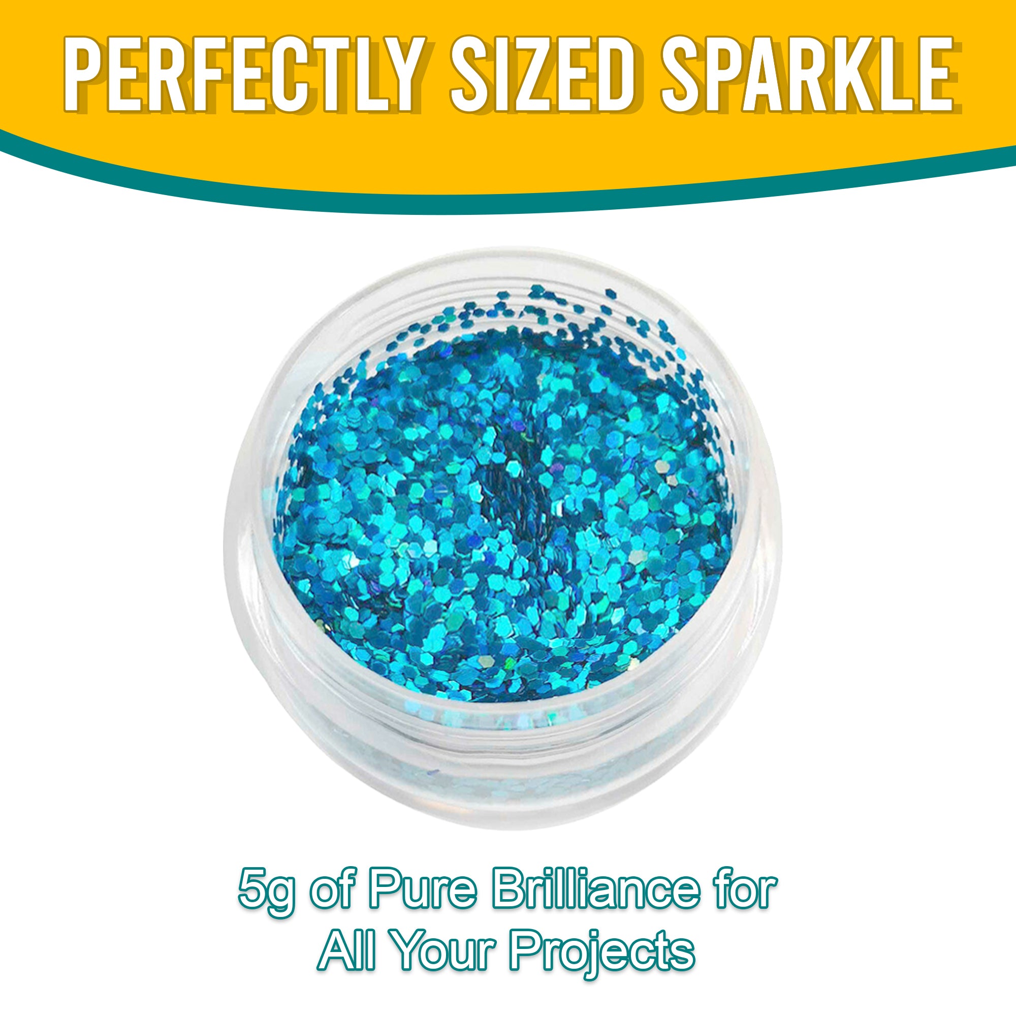 8.	Perfectly Sized Sparkle - 5g of Pure Brilliance with Crayola Curelean Regular Holographic Glitter for All Your Projects