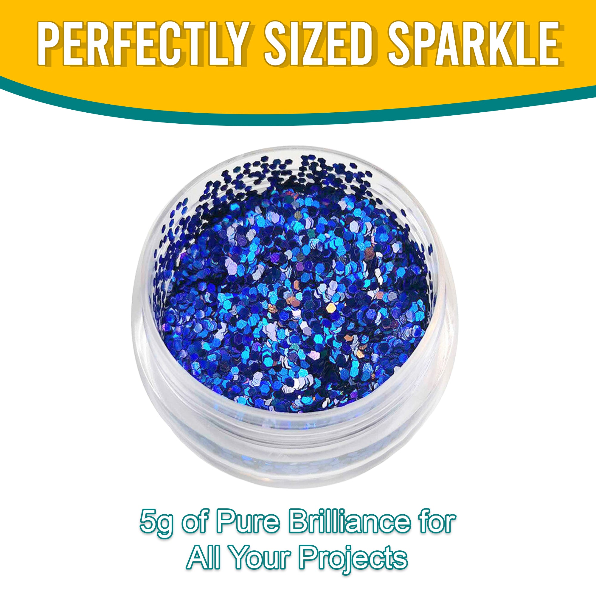 8.	Perfectly Sized Sparkle - 5g of Pure Brilliance with Egyptian Blue Regular Holographic Glitter for All Your Projects