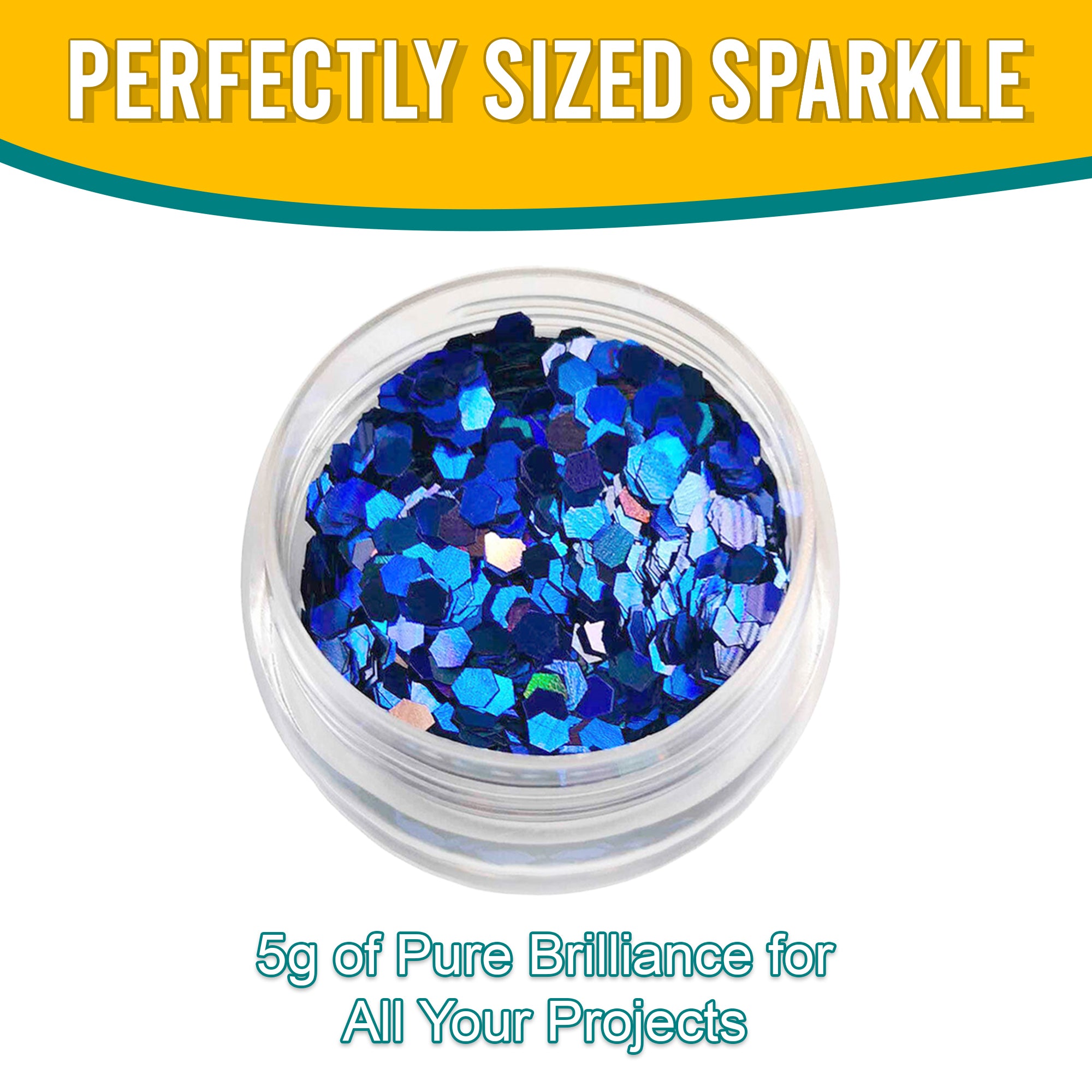 8.	Perfectly Sized Sparkle - 5g of Pure Brilliance with Egyptian Blue Chunky Holographic Glitter for All Your Projects