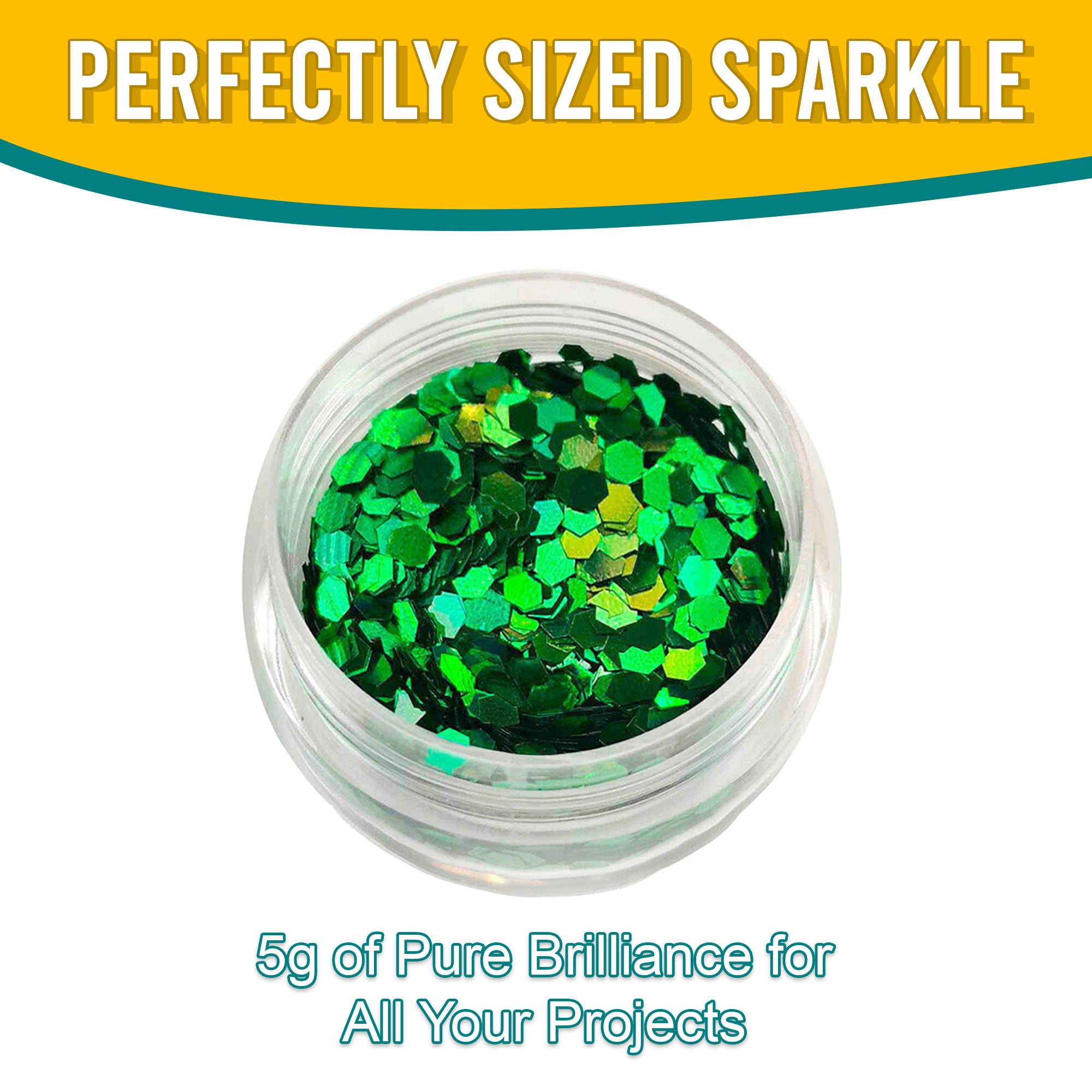 8.	Perfectly Sized Sparkle - 5g of Pure Brilliance with Green Chunky Holographic Glitter for All Your Projects