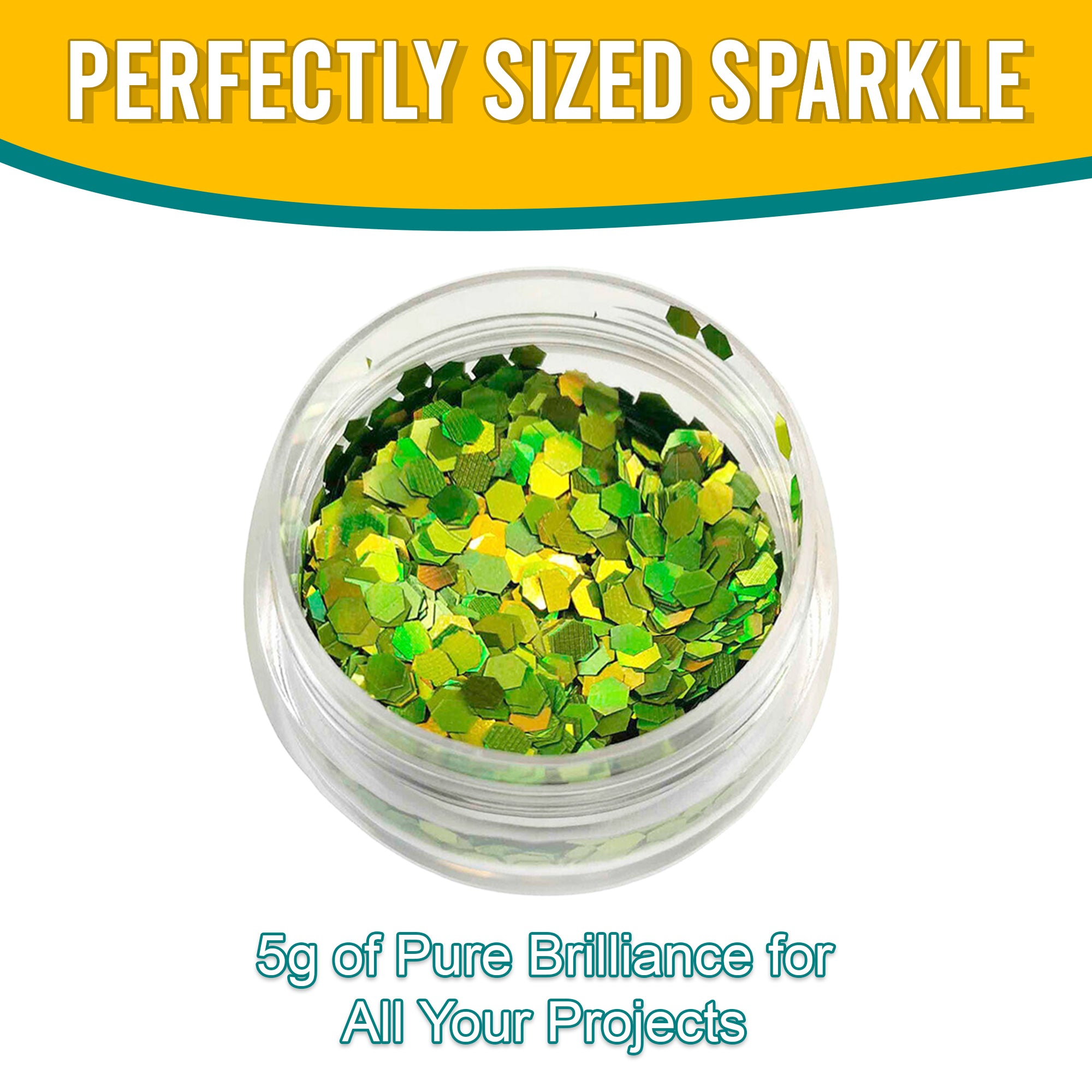 8.	Perfectly Sized Sparkle - 5g of Pure Brilliance with Light Olive Chunky Holographic Glitter for All Your Projects