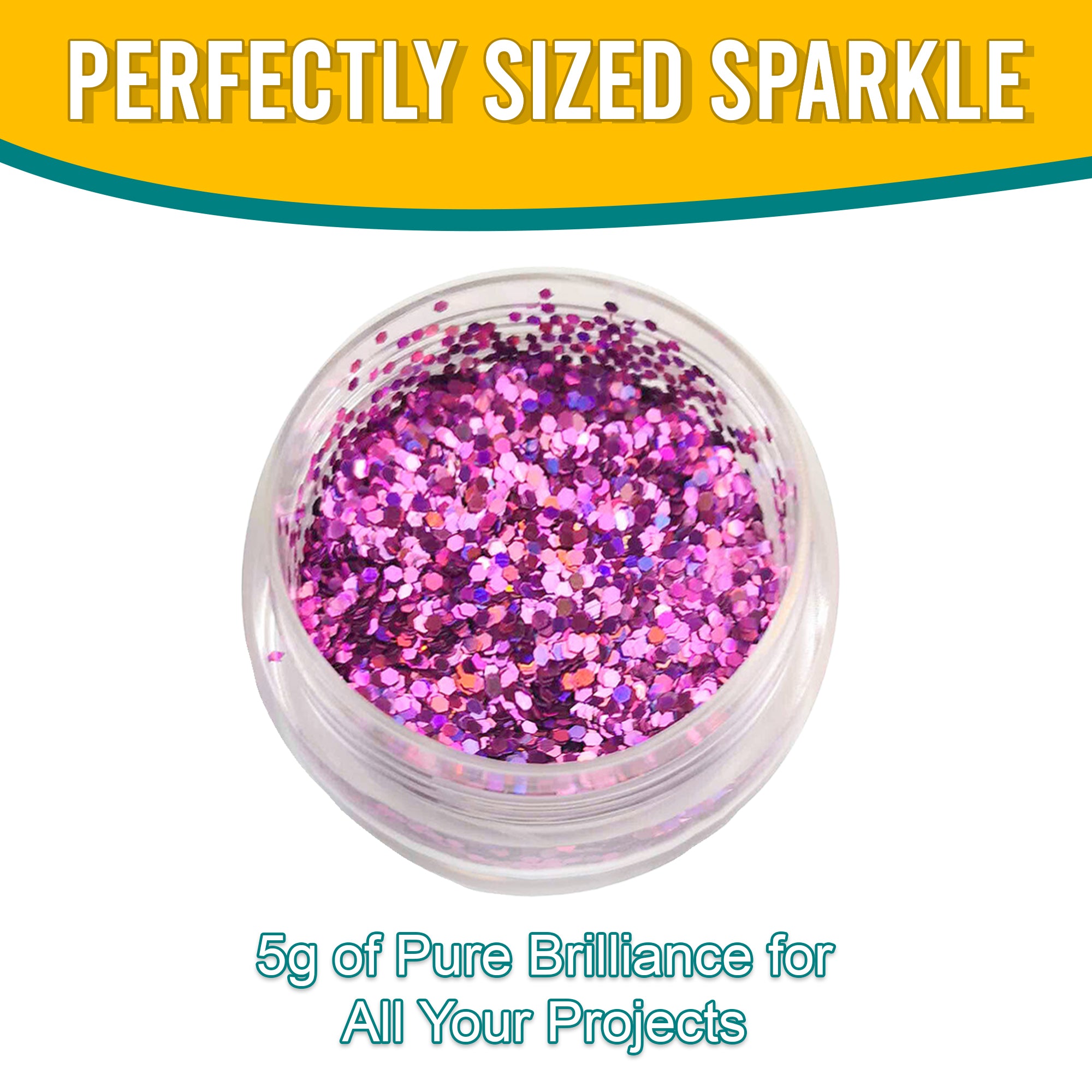 8.	Perfectly Sized Sparkle - 5g of Pure Brilliance with Radiant Orchid Regular Holographic Glitter for All Your Projects