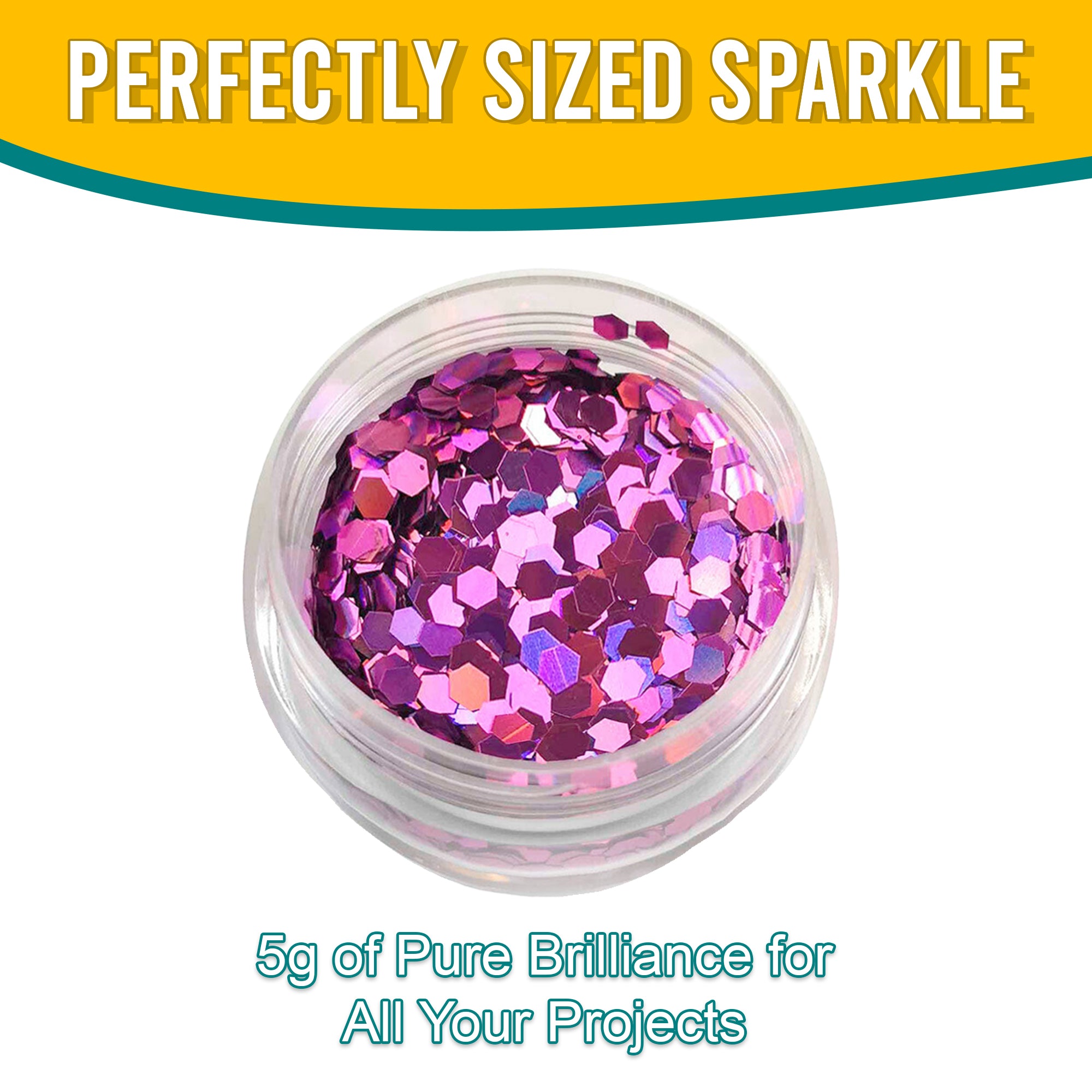 8.	Perfectly Sized Sparkle - 5g of Pure Brilliance with Radiant Orchid Chunky Holographic Glitter for All Your Projects