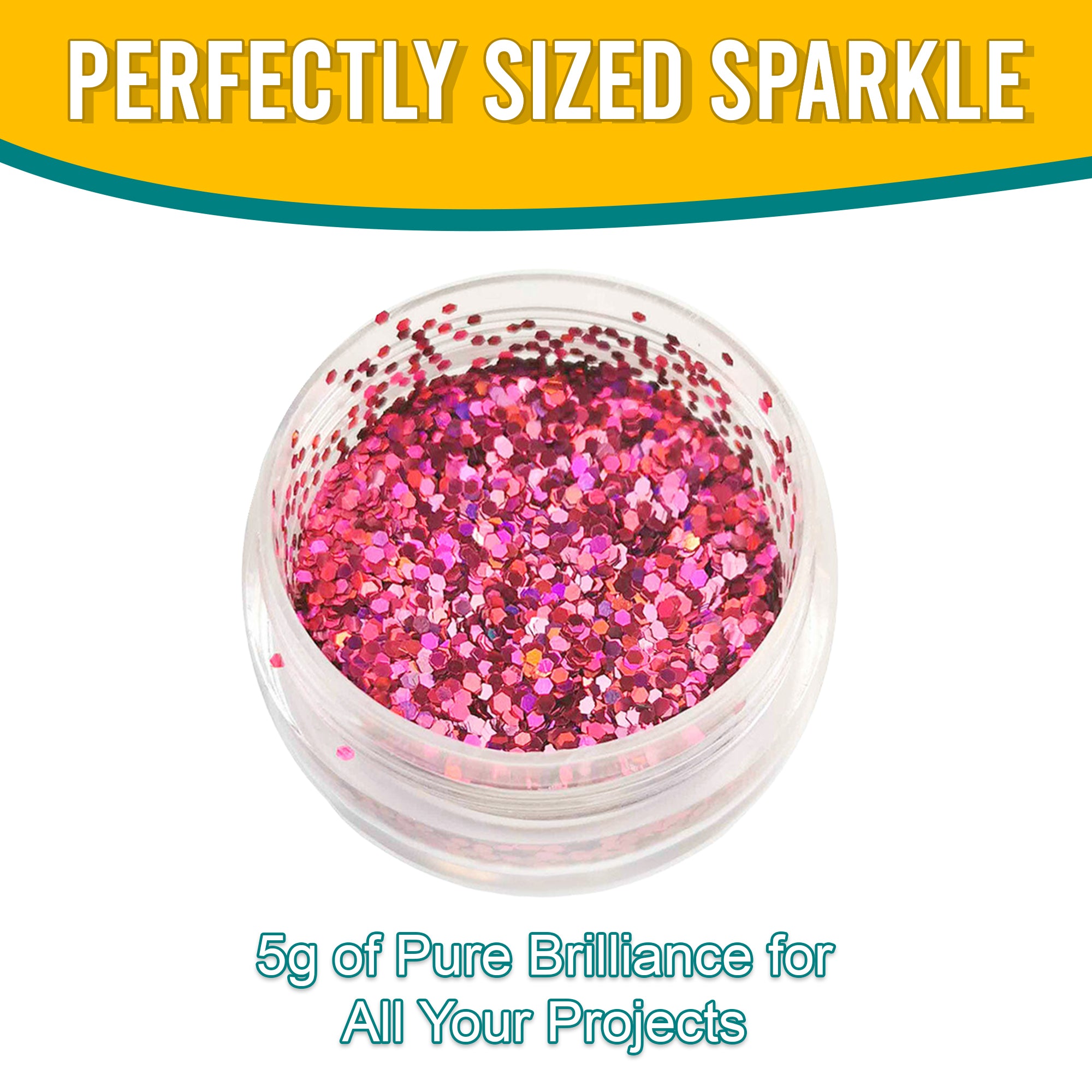 8.	Perfectly Sized Sparkle - 5g of Pure Brilliance with Rouge Pink Regular Holographic Glitter for All Your Projects