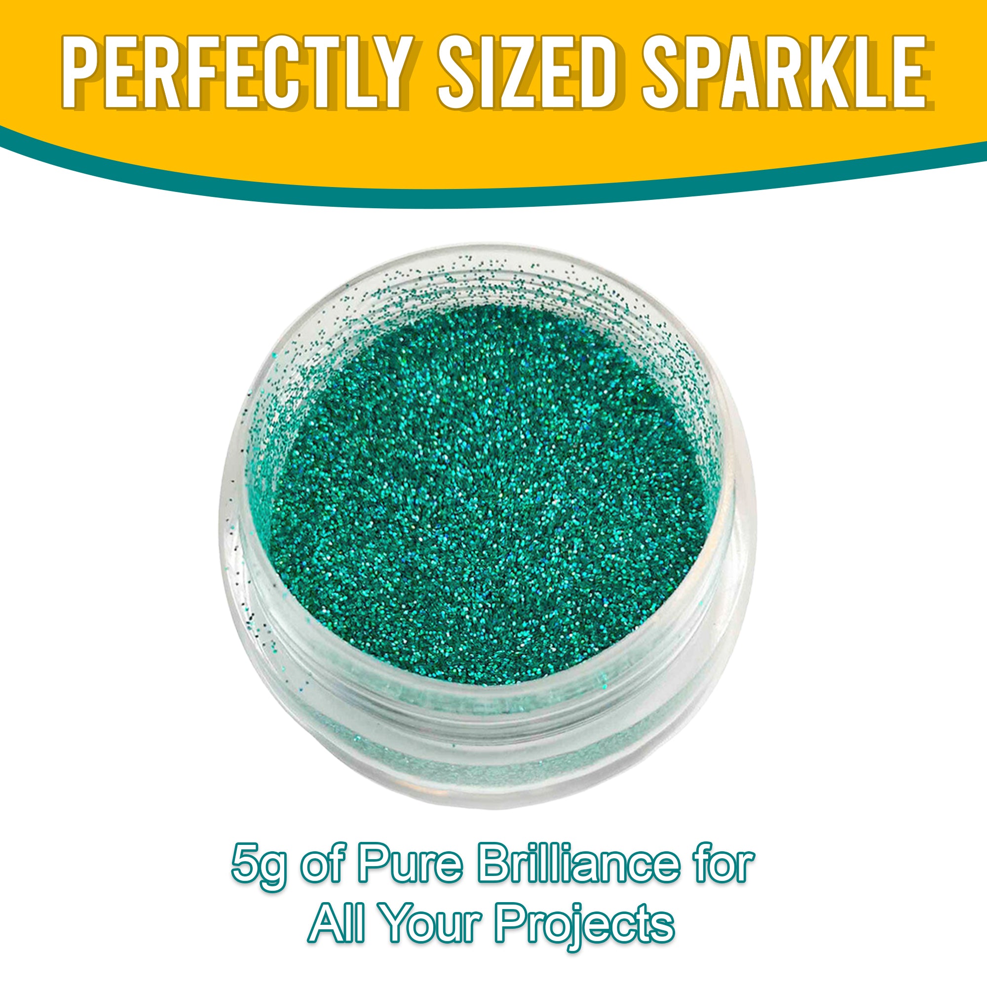 8.	5g container of Pretty Things London Fine Holographic Glitter in Turquoise