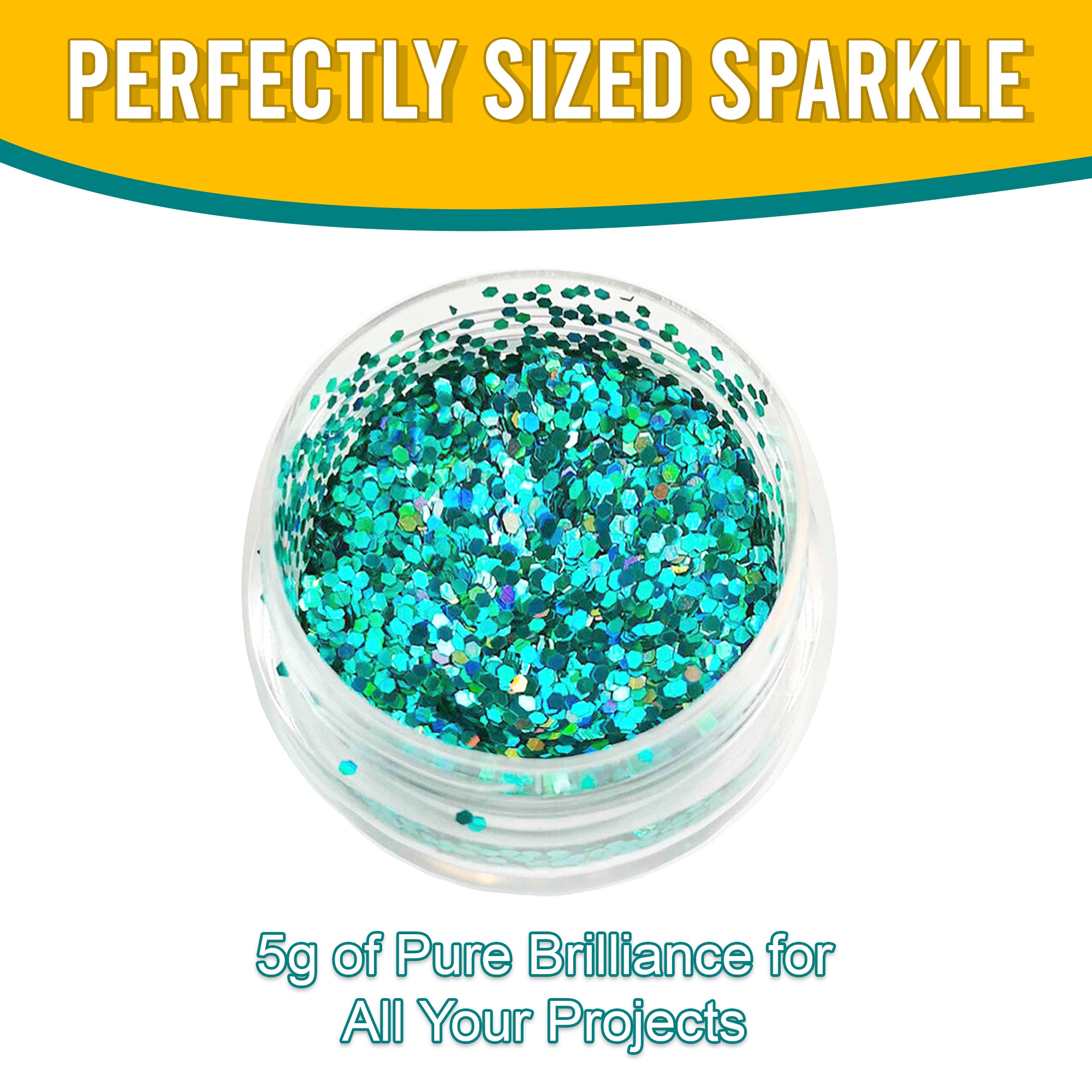 8.	Perfectly Sized Sparkle - 5g of Pure Brilliance with Turquoise Regular Holographic Glitter for All Your Projects