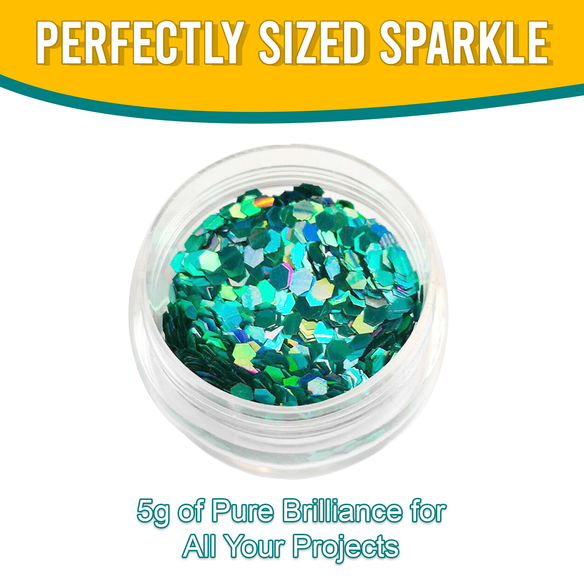 8.	Perfectly Sized Sparkle - 5g of Pure Brilliance with Turquoise Chunky Holographic Glitter for All Your Projects