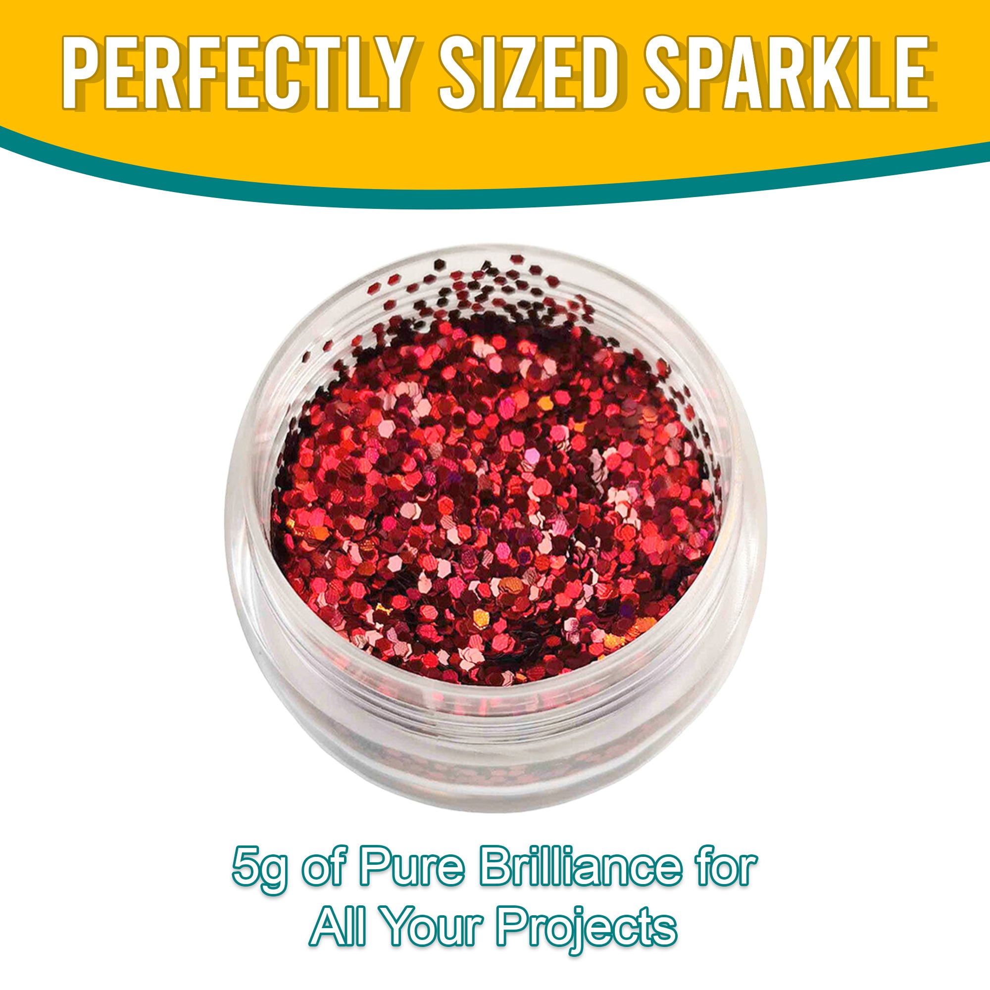 8.	Perfectly Sized Sparkle - 5g of Pure Brilliance with Wine Red Regular Holographic Glitter for All Your Projects