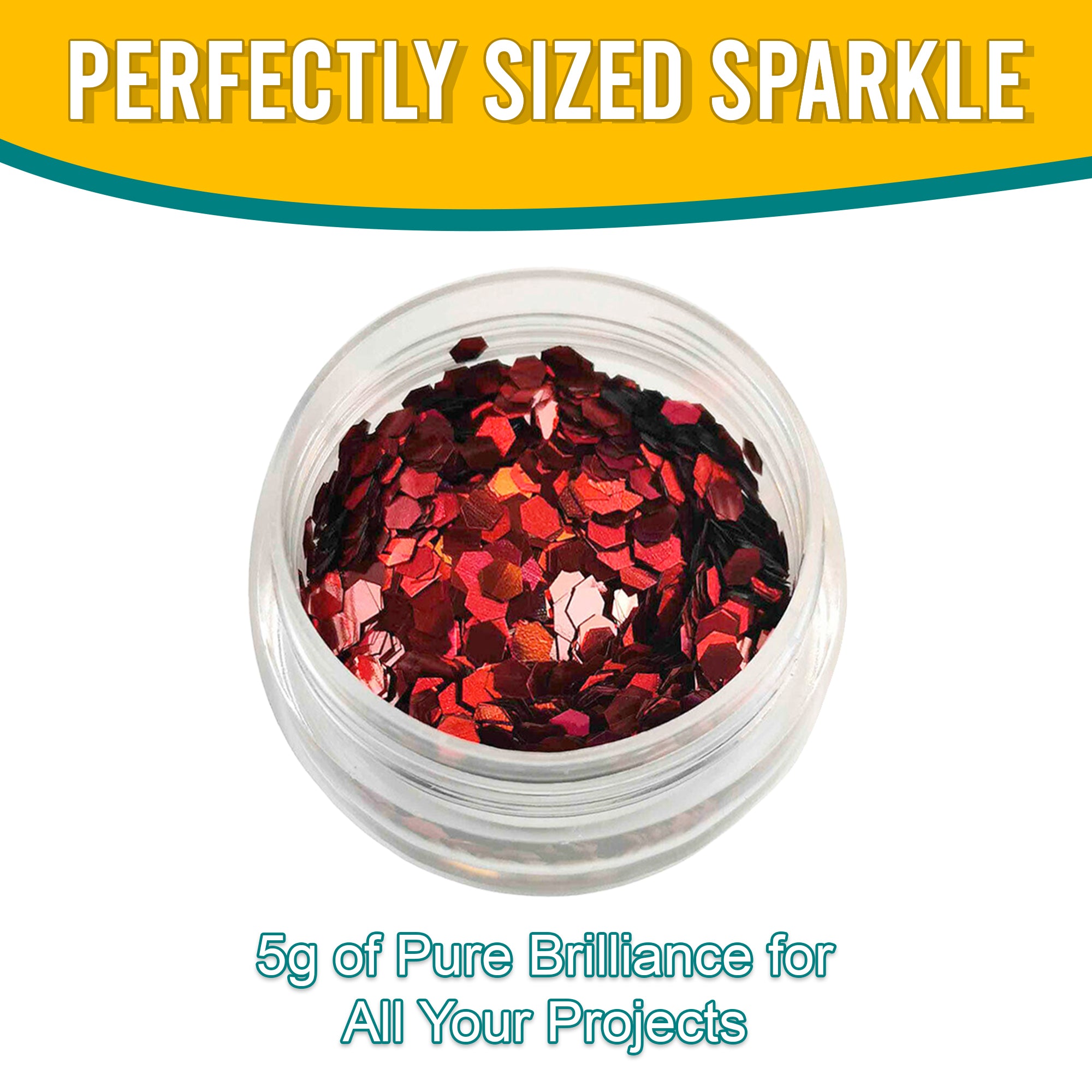 8.	Perfectly Sized Sparkle - 5g of Pure Brilliance with Wine Red Chunky Holographic Glitter for All Your Projects