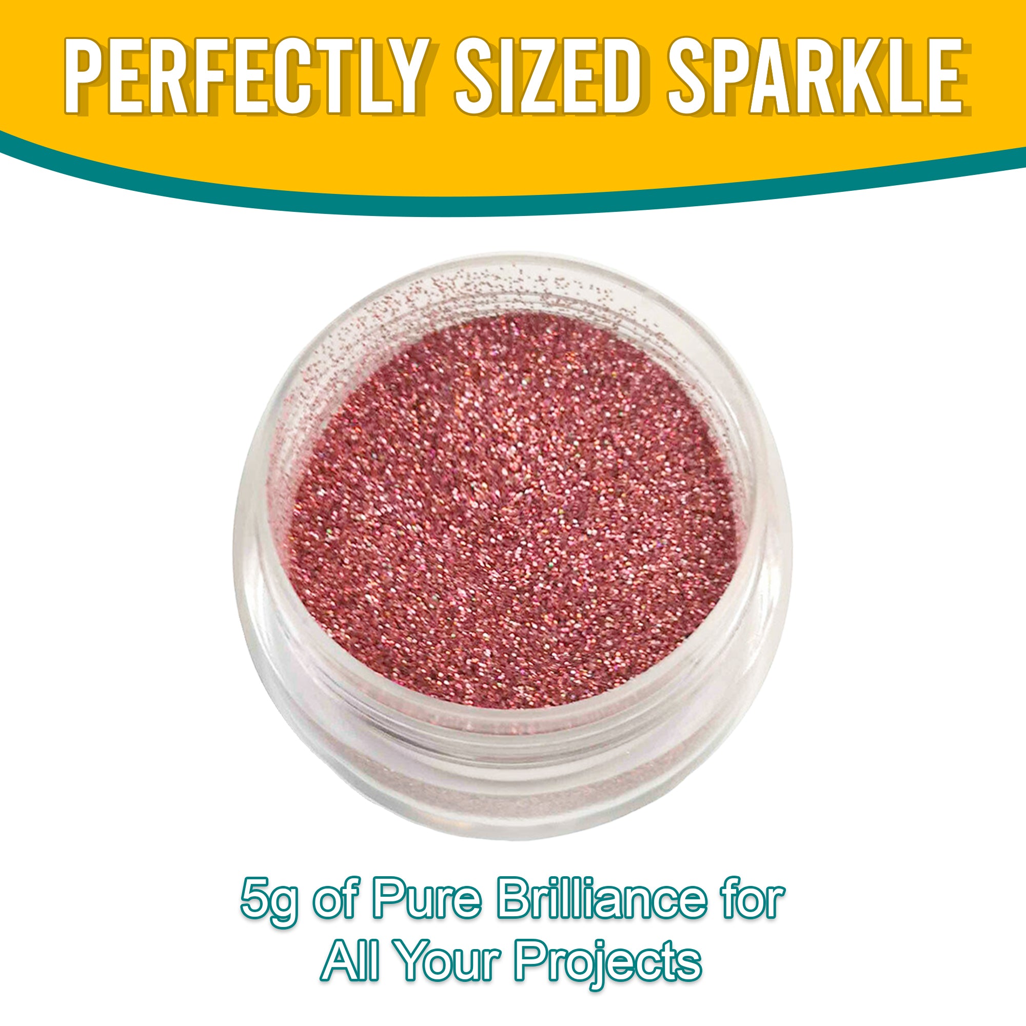 8.	5g container of Pretty Things London Fine Holographic Glitter in W Zephry Pink