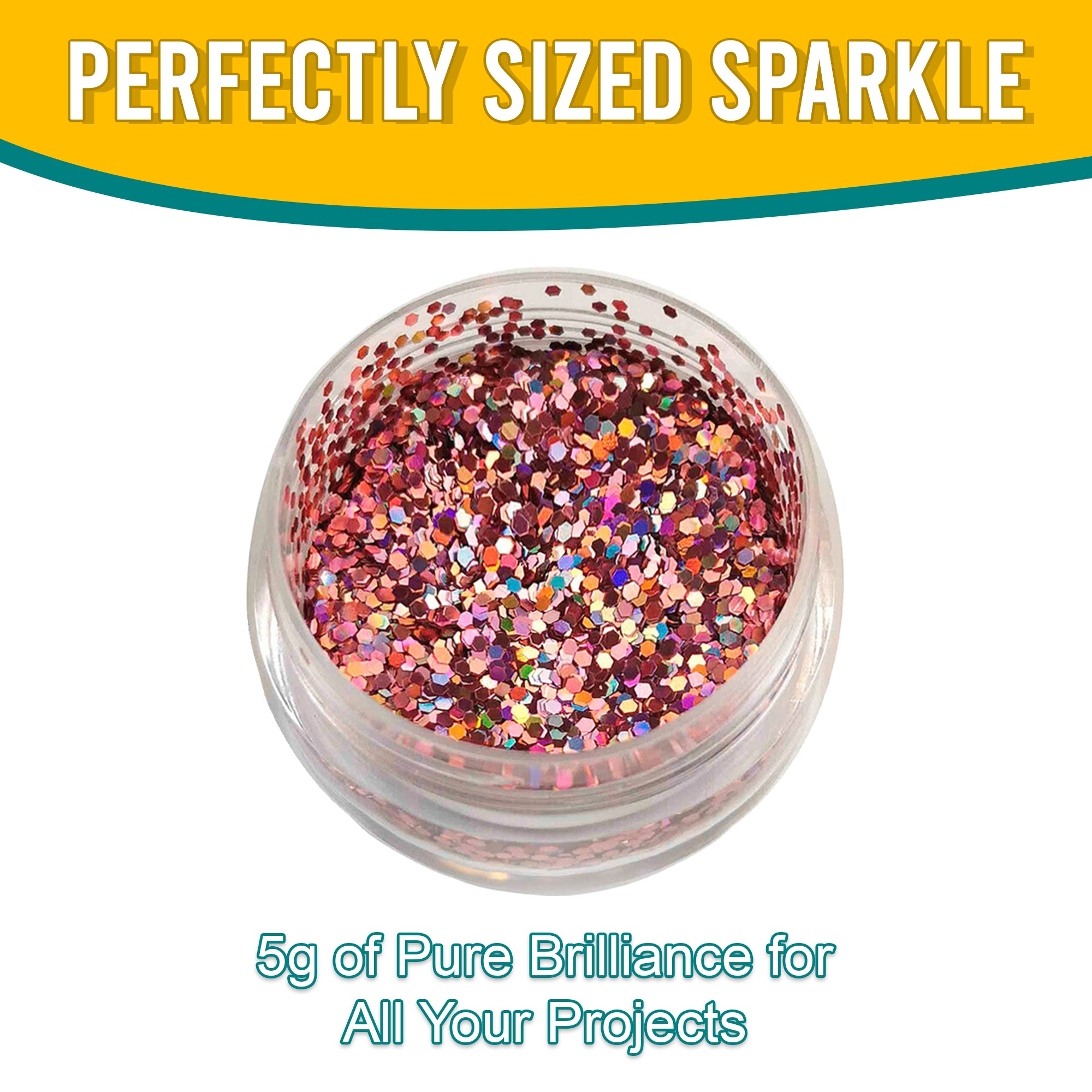 8.	Perfectly Sized Sparkle - 5g of Pure Brilliance with Zephry Pink Regular Holographic Glitter for All Your Projects