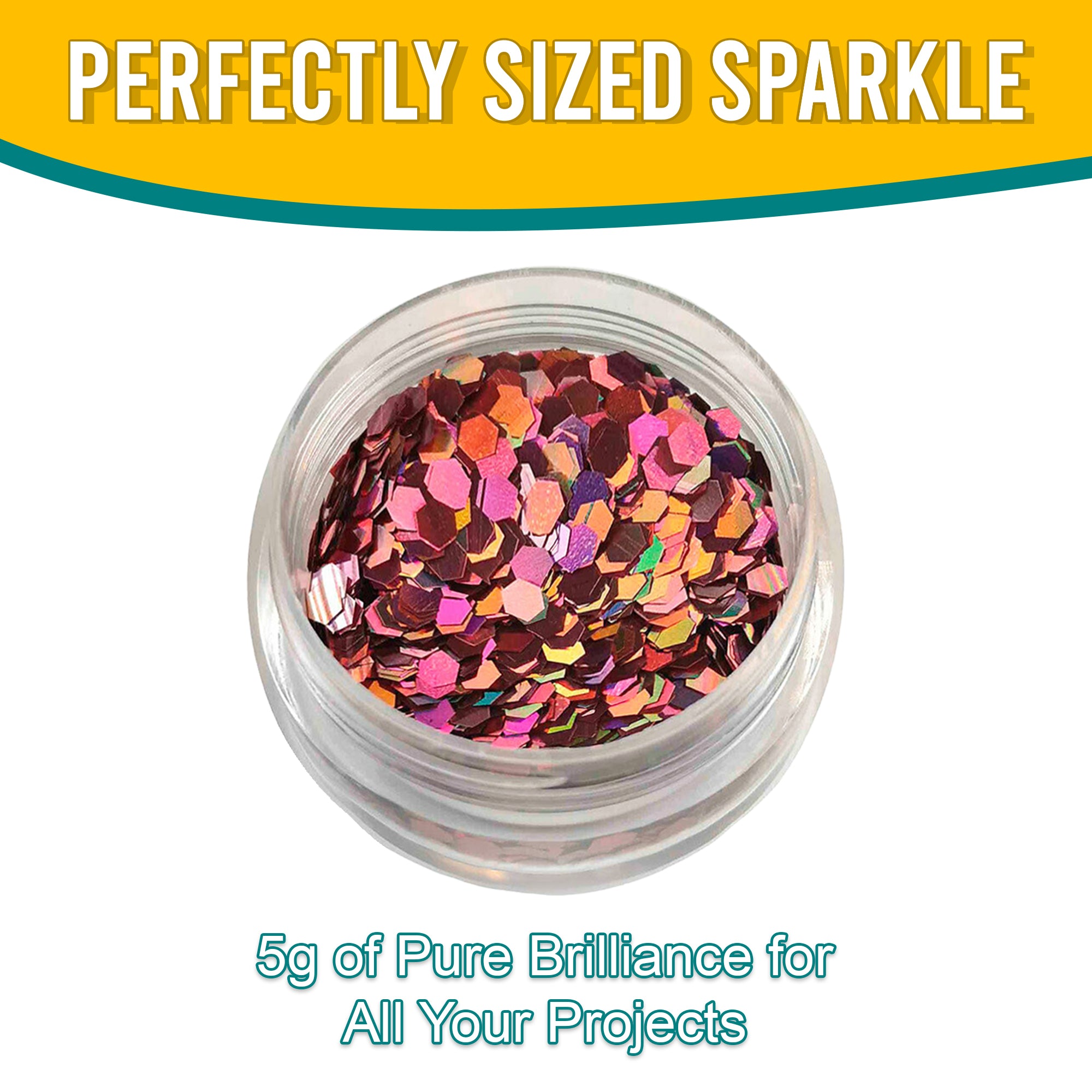 8.	Perfectly Sized Sparkle - 5g of Pure Brilliance with Zephry Pink Chunky Holographic Glitter for All Your Projects