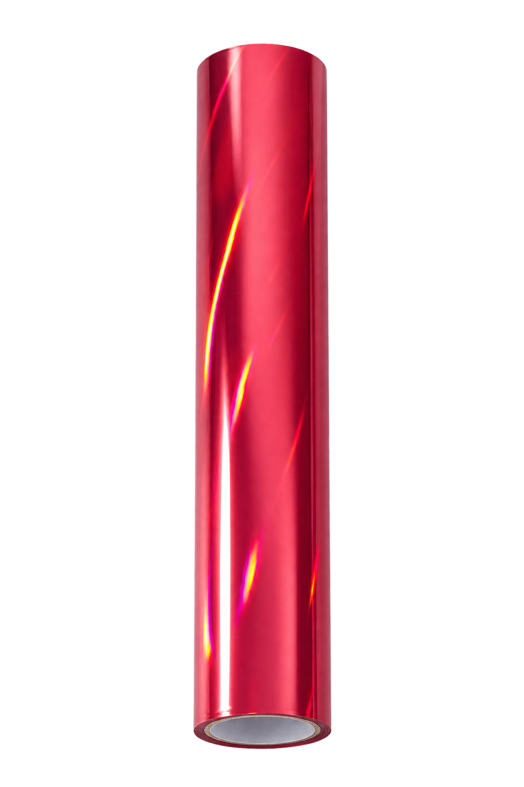 21cm x 10m Holo Moulin Rouge toner foil roll with a smooth red finish and holographic rainbow reflections