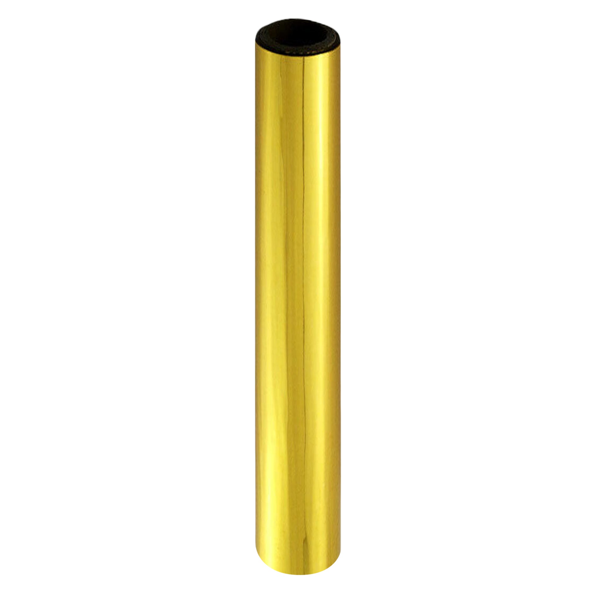 A single roll of large gold toner foil, with a bright, reflective shine.