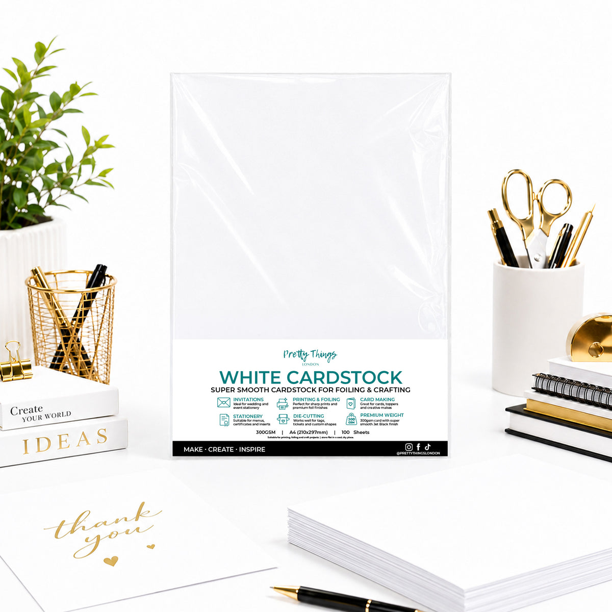 Super Smooth White Cardstock for Foiling | 250GSM 300GSM 350GSM | A4 100 sheets