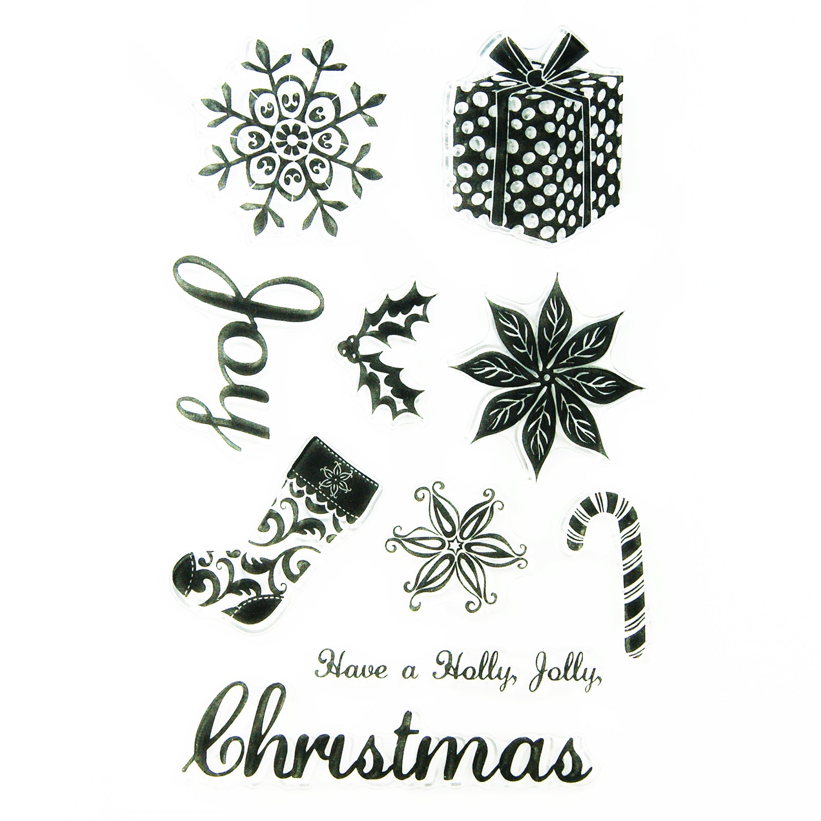 Clear Stamp set Christmas sentiments and symbols paper crafts
