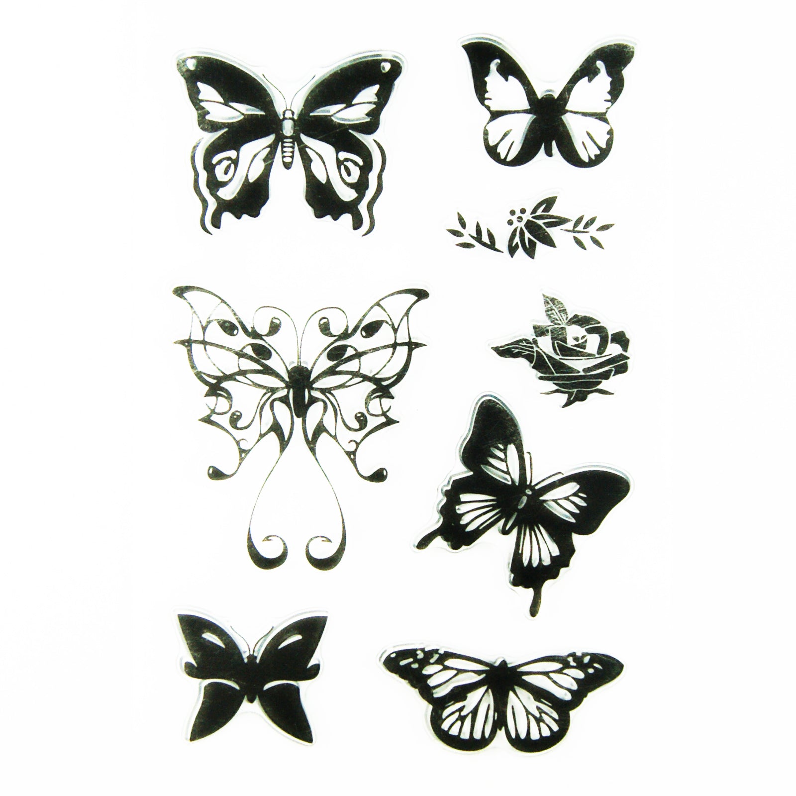 Clear stamps various butterflies and flowers paper crafts