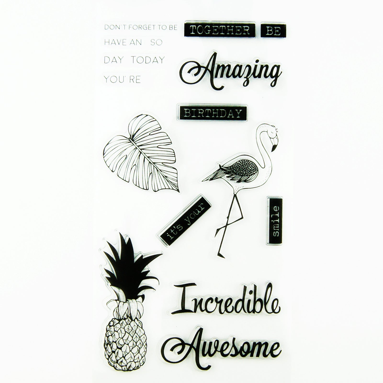 Clear stamps tropical birthday sentiments paper crafts