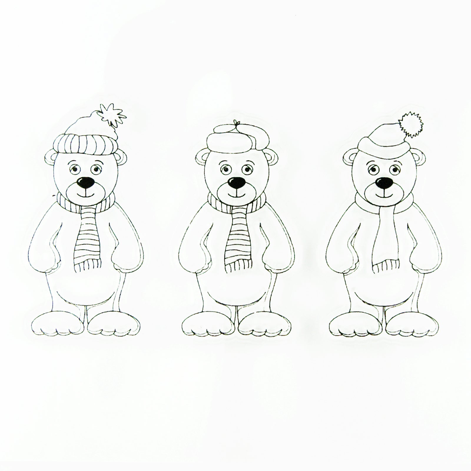 Clear stamp set 3 winter bears paper crafts