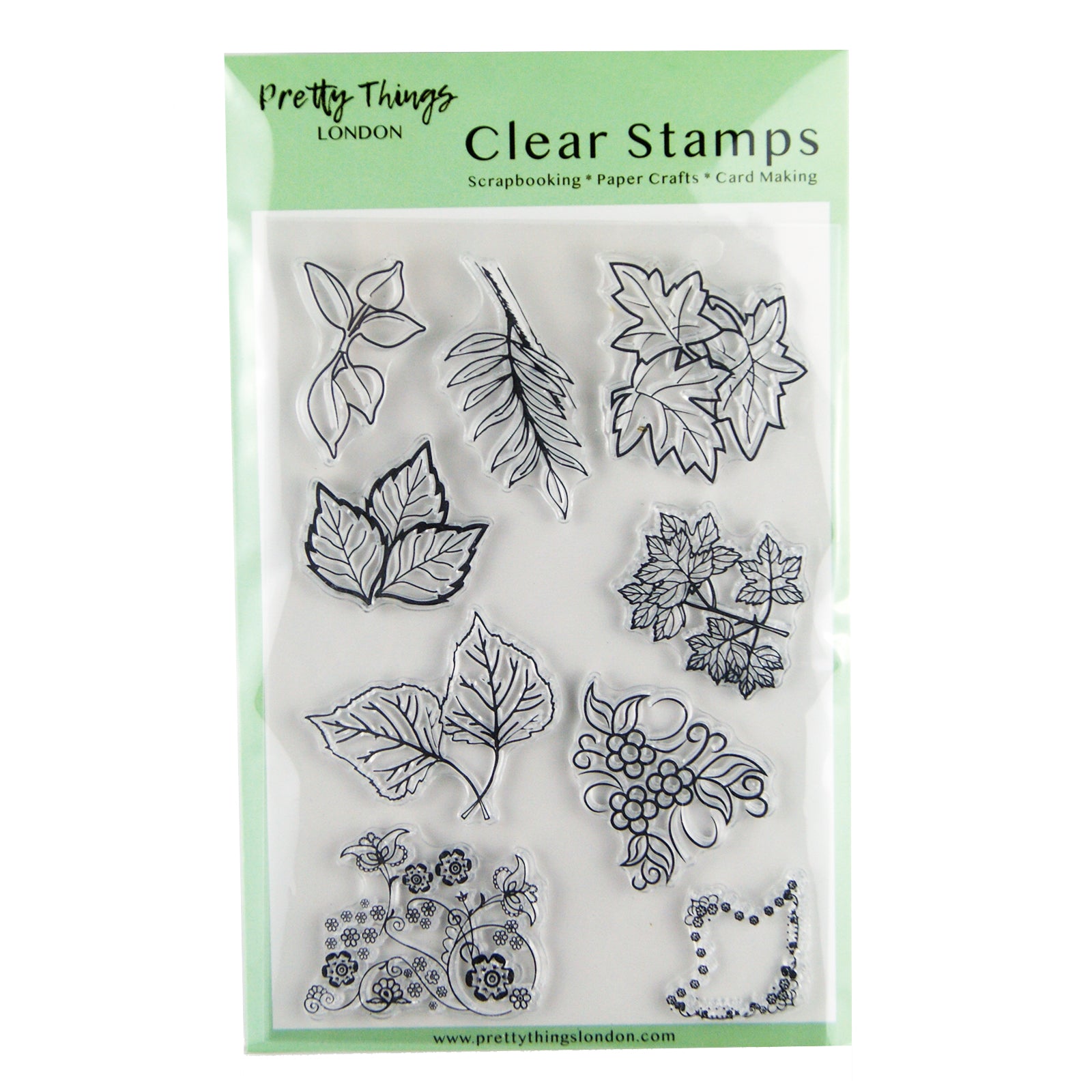 Clear stamp set leaves and flowers card making and scrapbooking
