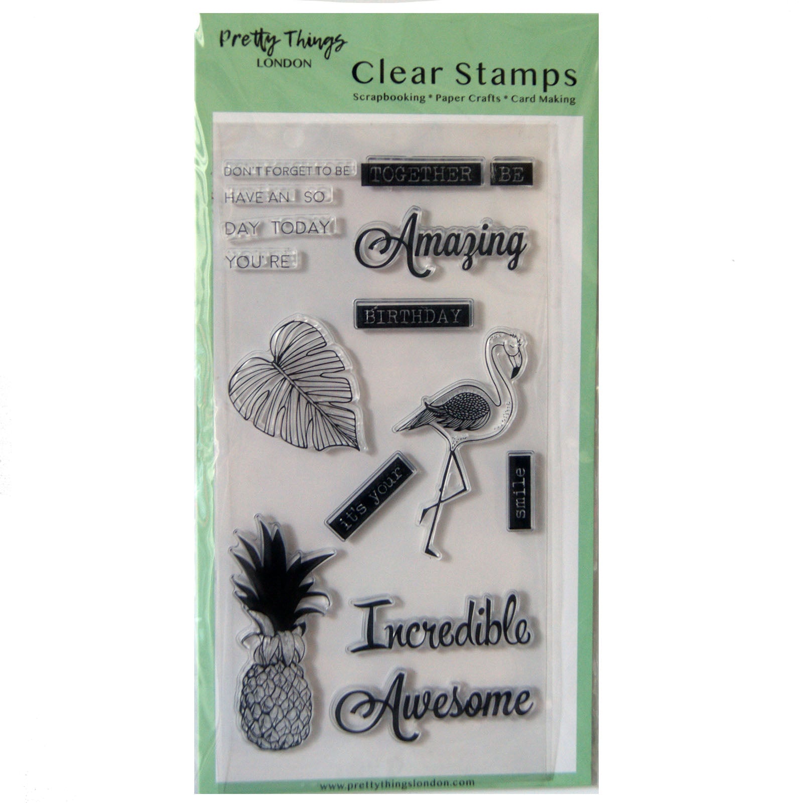 Clear stamps tropical birthday sentiments card making and scrapbooking